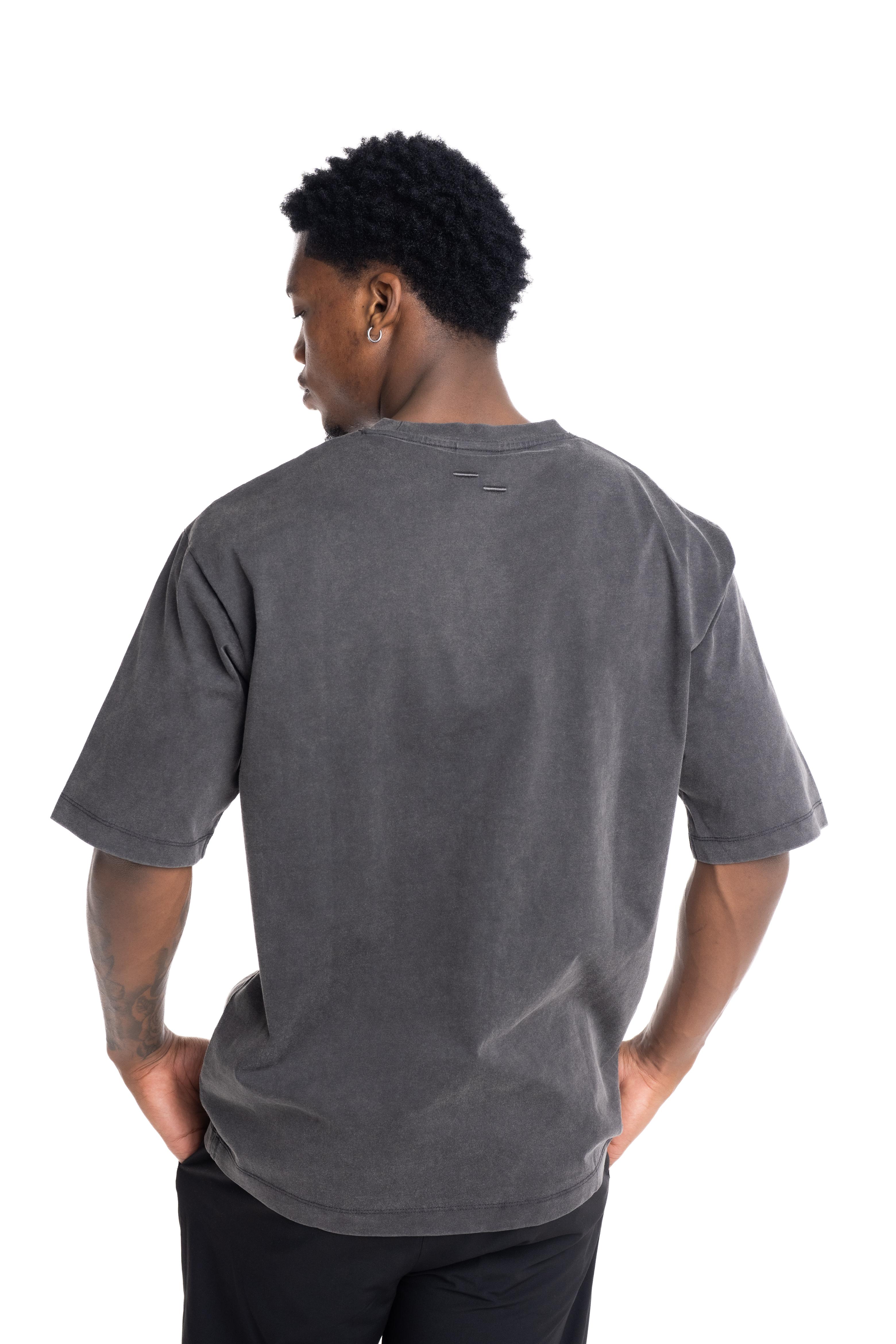 Filling Pieces Mens T Shirt Boxy Embroidered Vintage Black | 412520501142-136