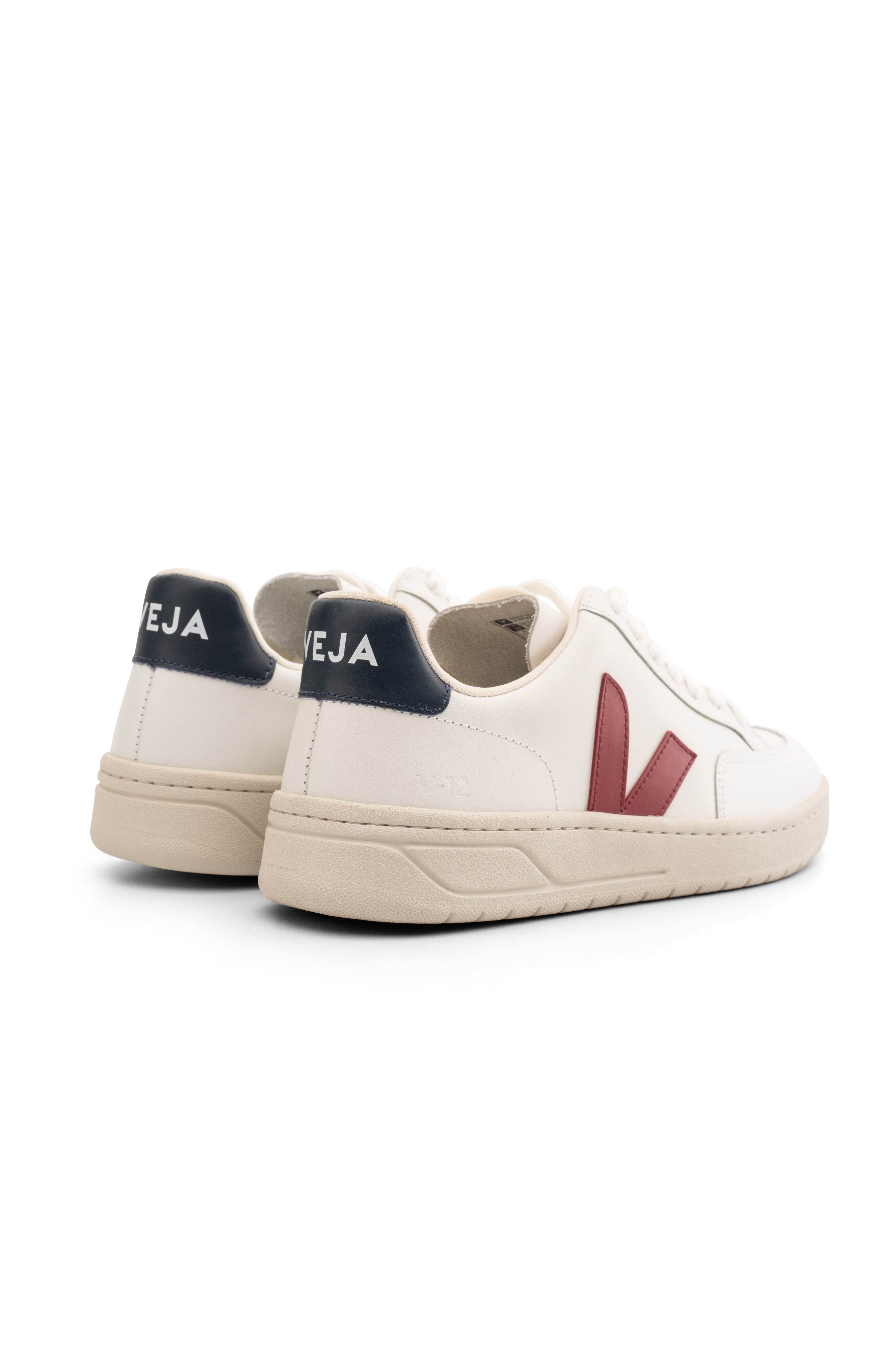 Veja Ladies V-12 Leather Sneaker | XD0201955A 9-Extra White Marsala Nautico