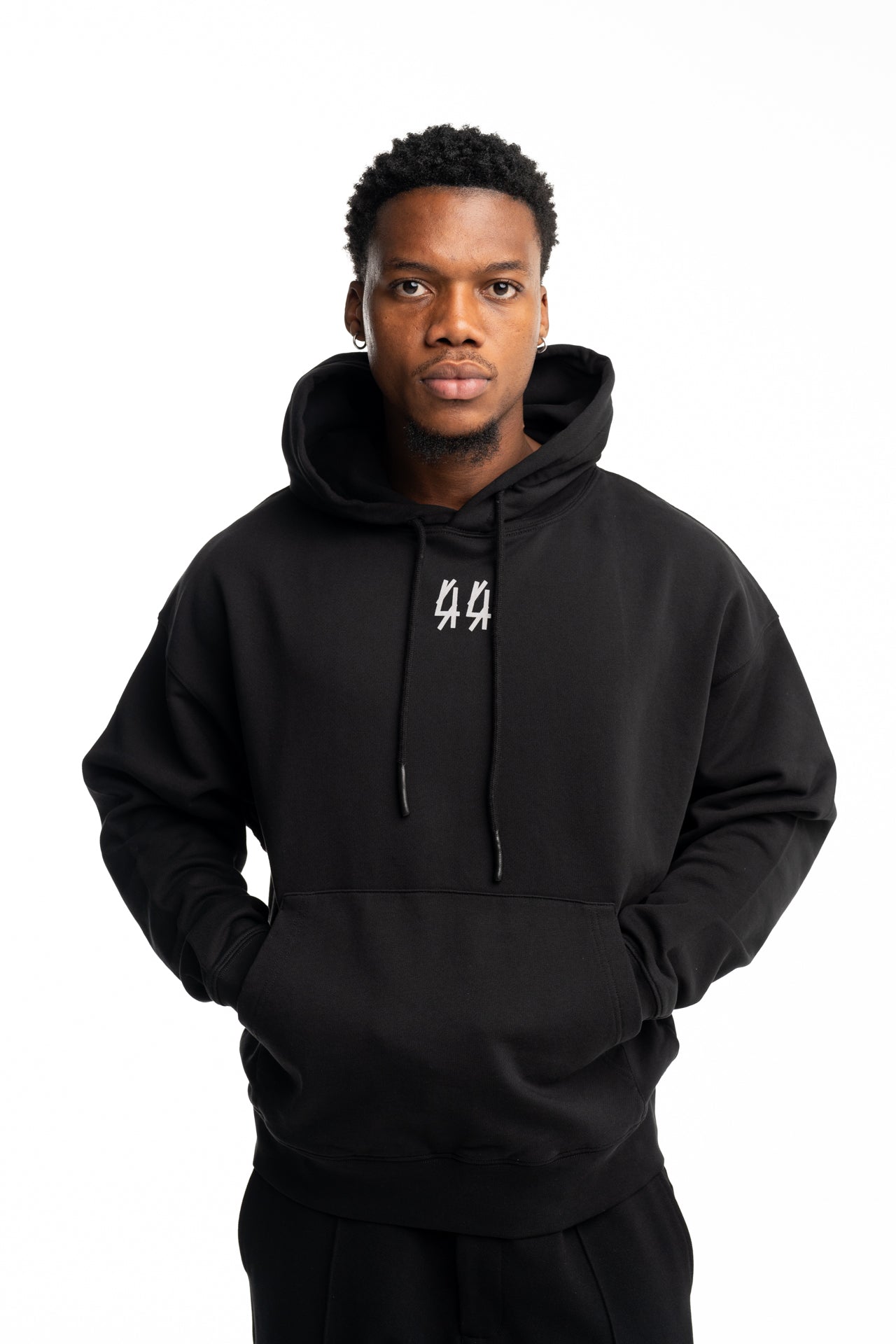 44 Label Group Men's Hoodie New Black/44 Corrosion | FA583-P664