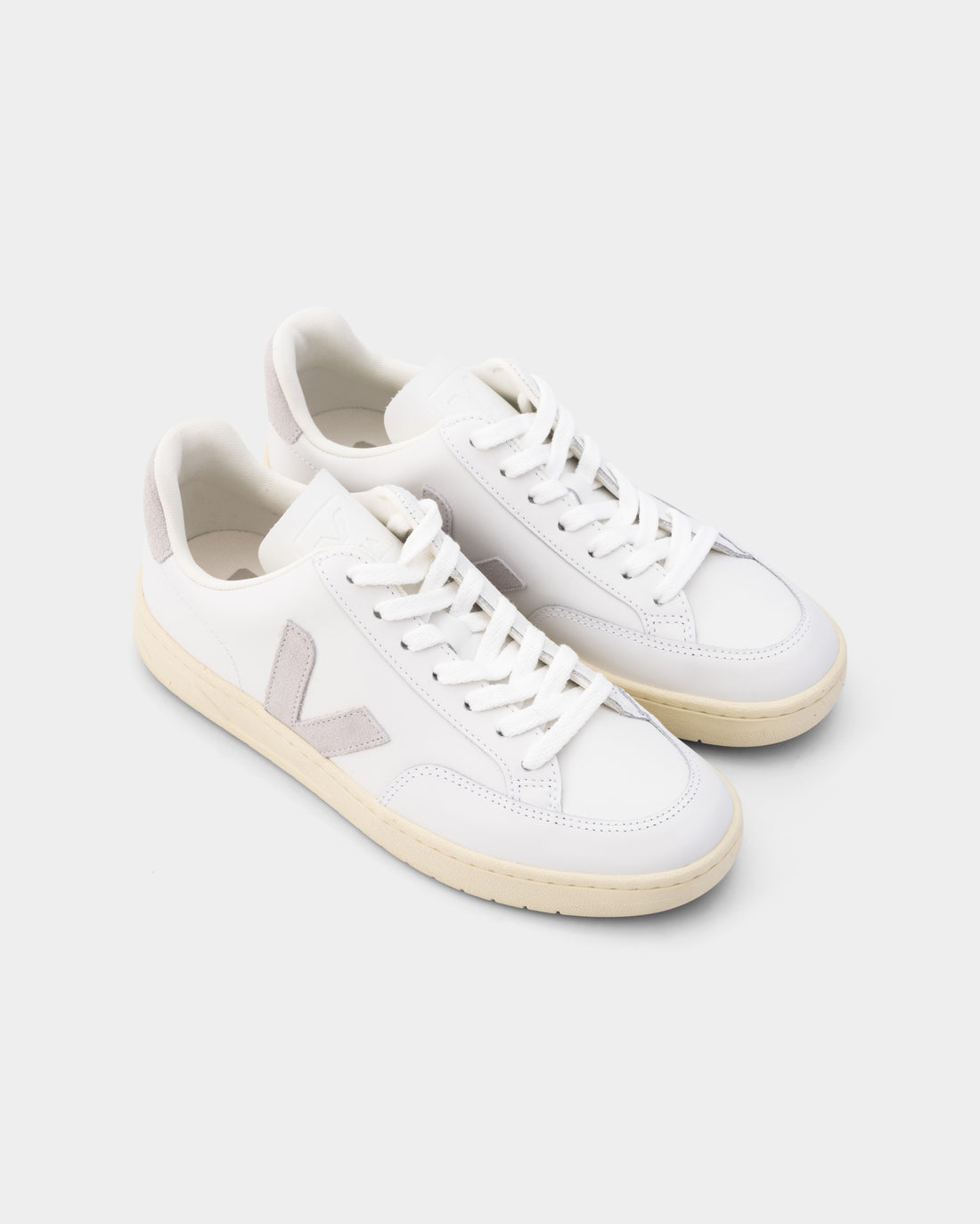 Veja Ladies V-12 Leather Sneaker XD0203484A Extra White Light Grey