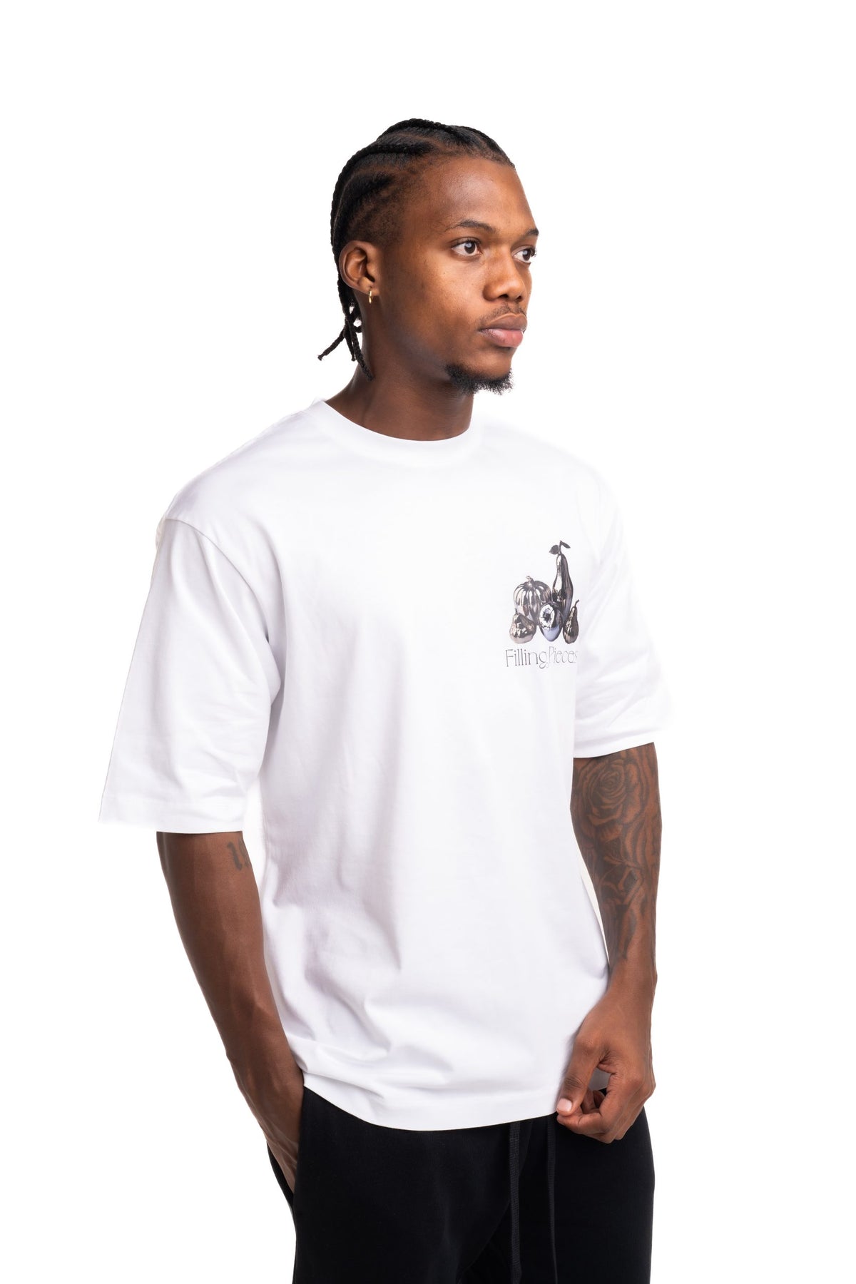 Filling Pieces Men's Chrome Fruit Boxy T Shirt White | 412620501291-110