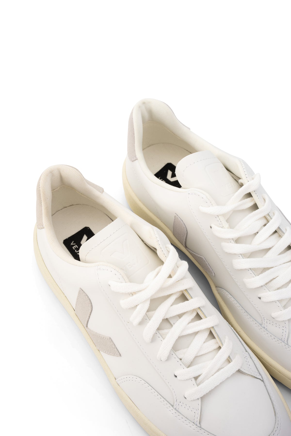 Veja Mens V-12 Leather Sneaker XD0203484B Extra White Light Grey