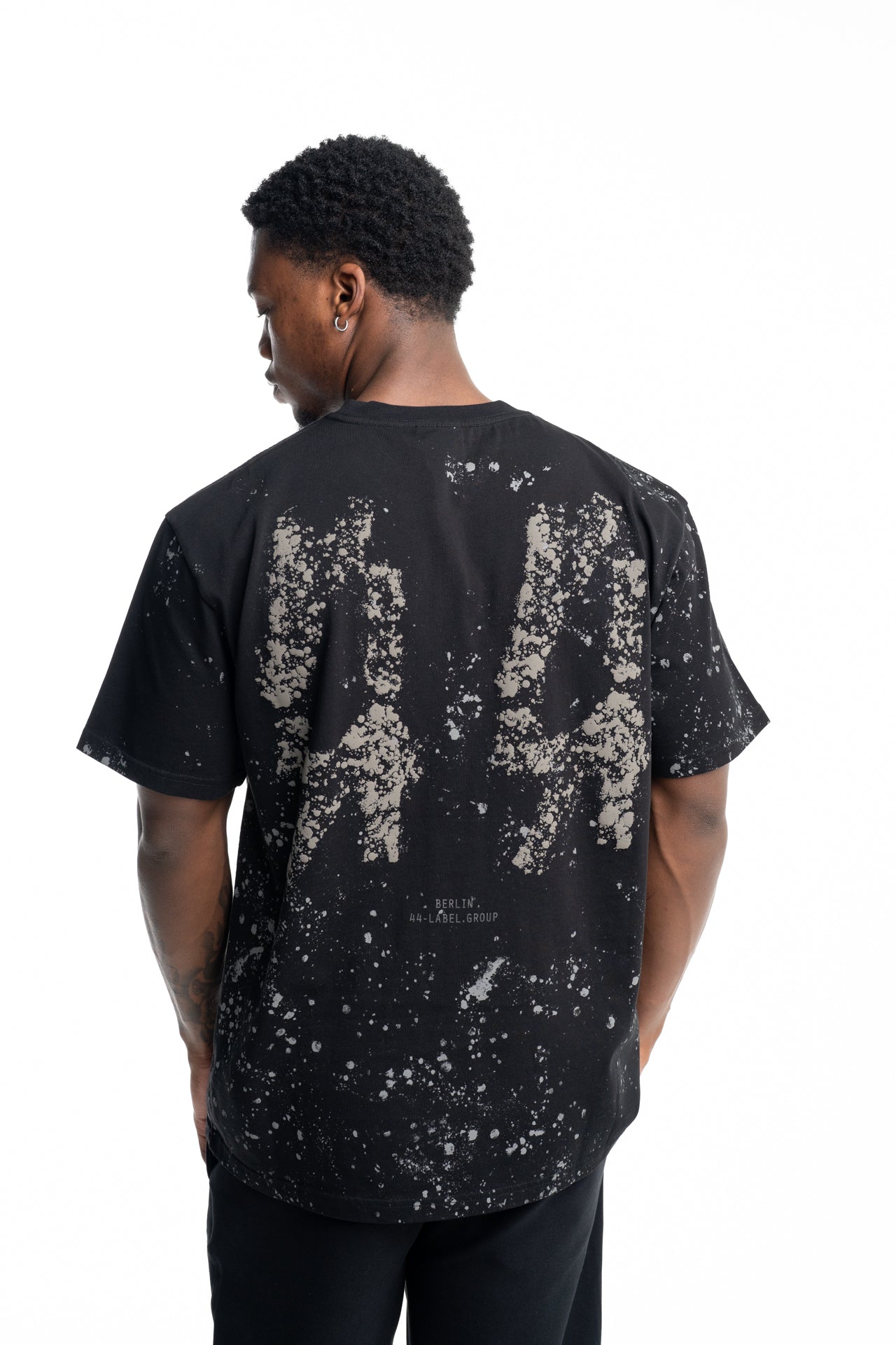 44 Label Group Men's Jersey Tee Black/44 Stain Grey | FA706-P773