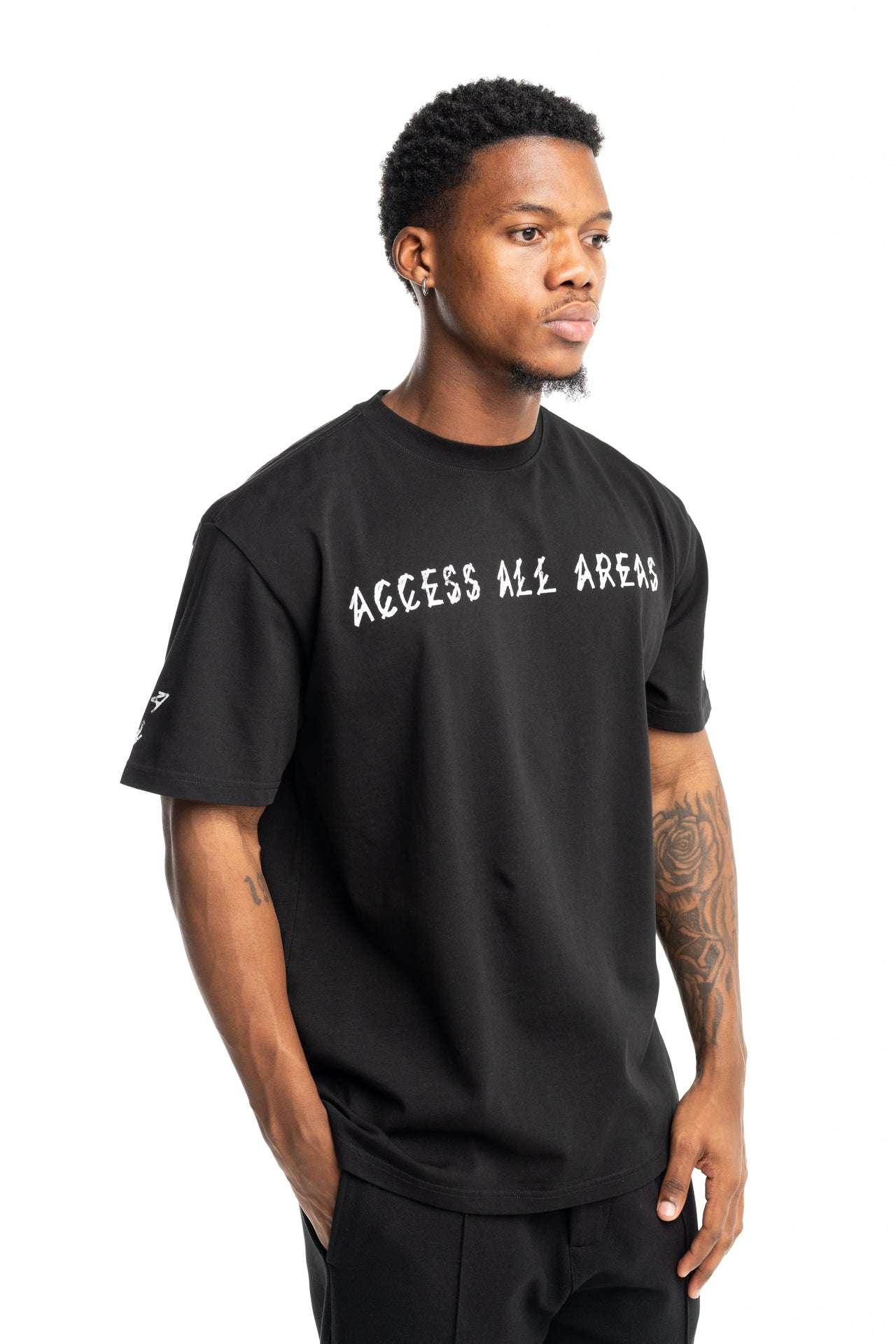 44 Label Group Men's Jersey Tee Black/Gloves Dirty White | FA706-P741
