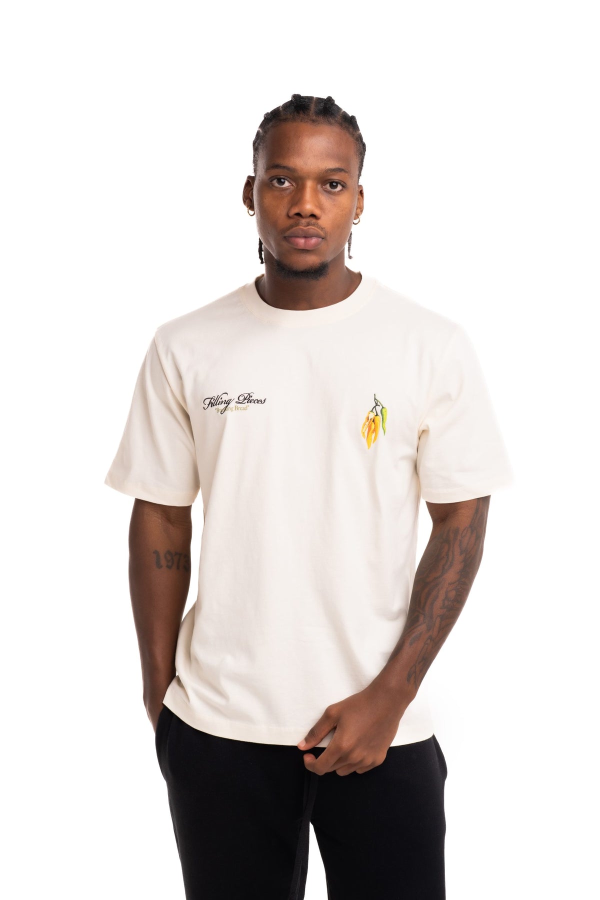 Filling Pieces Men's Pepper T Shirt Antique White | 412620500287-214