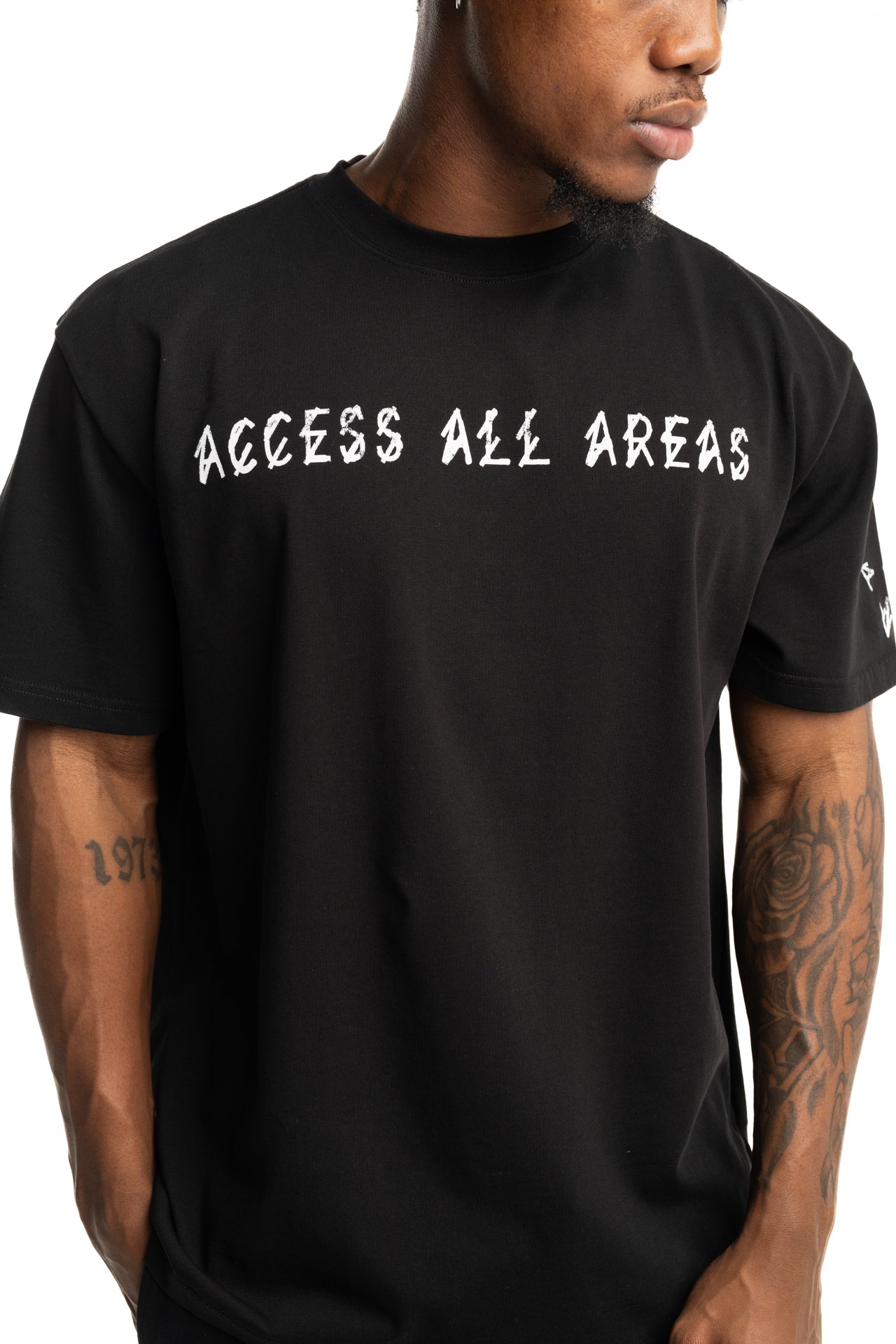 44 Label Group Men's Jersey Tee Black/Gloves Dirty White | FA706-P741