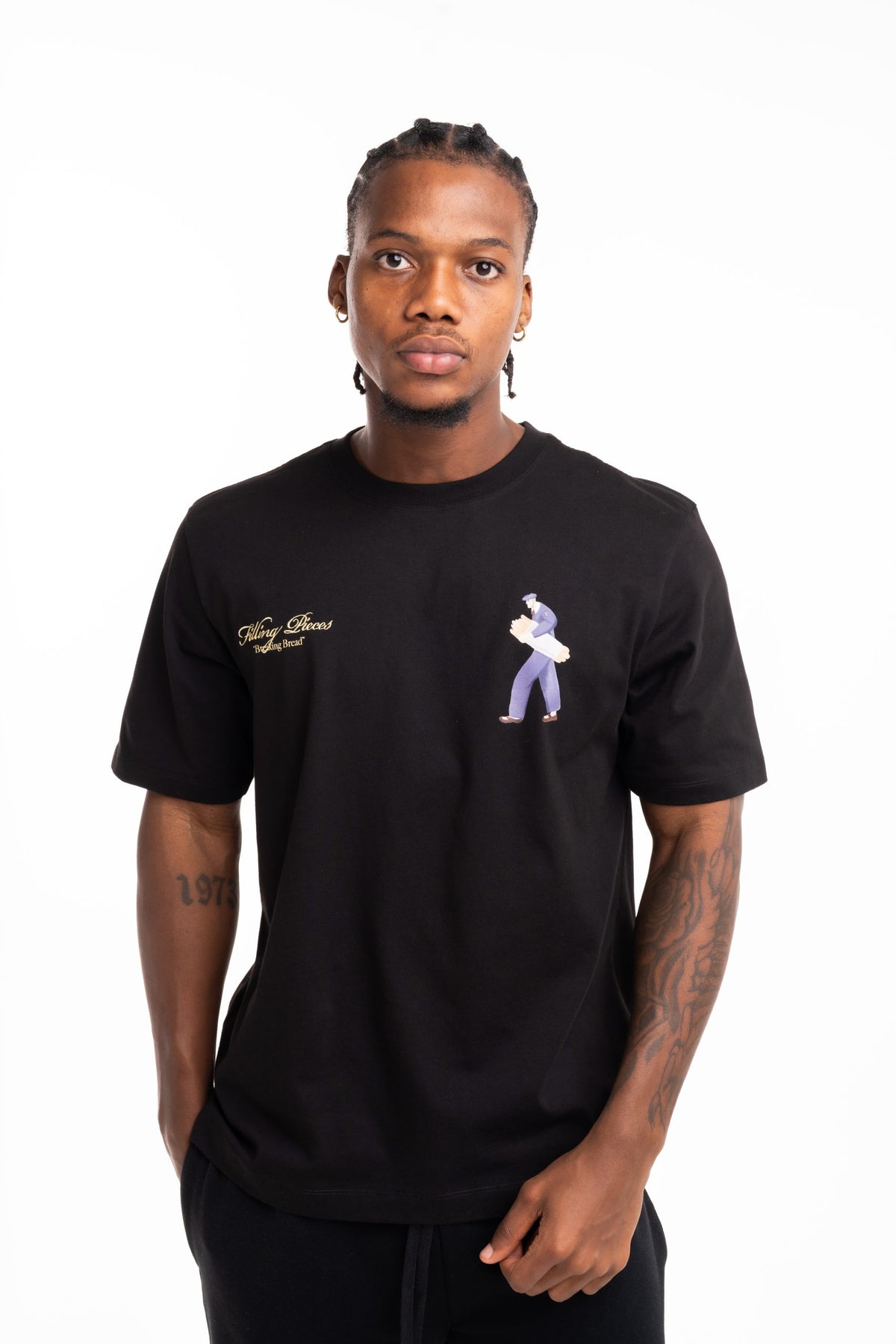 Filling Pieces Men's Bakery T Shirt Black | 412620500286-130
