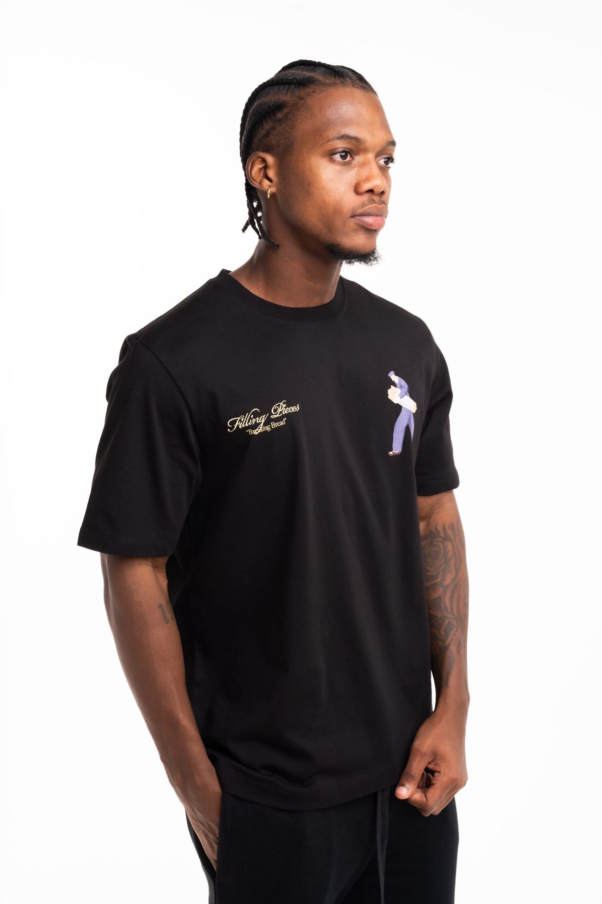 Filling Pieces Men's Bakery T Shirt Black | 412620500286-130