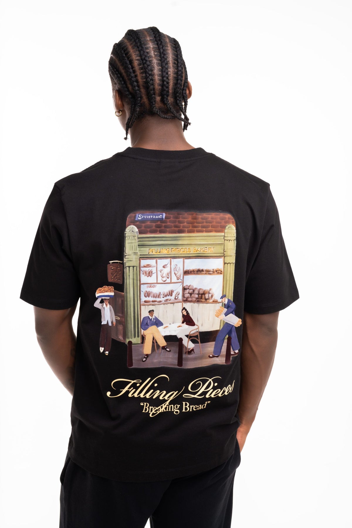 Filling Pieces Men's Bakery T Shirt Black | 412620500286-130