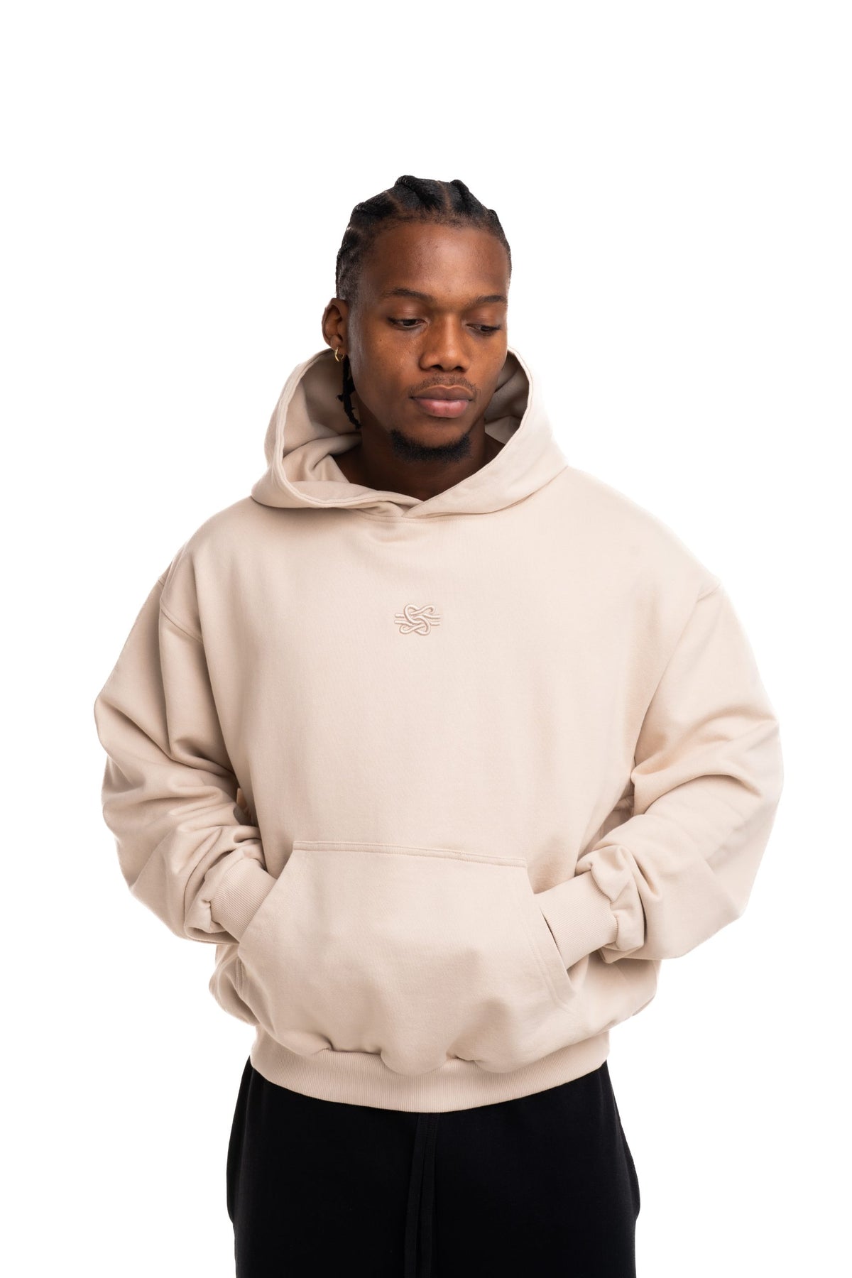 Filling Pieces Men's Embroidered Boxy Hoodie Peyote | 412632501284-292