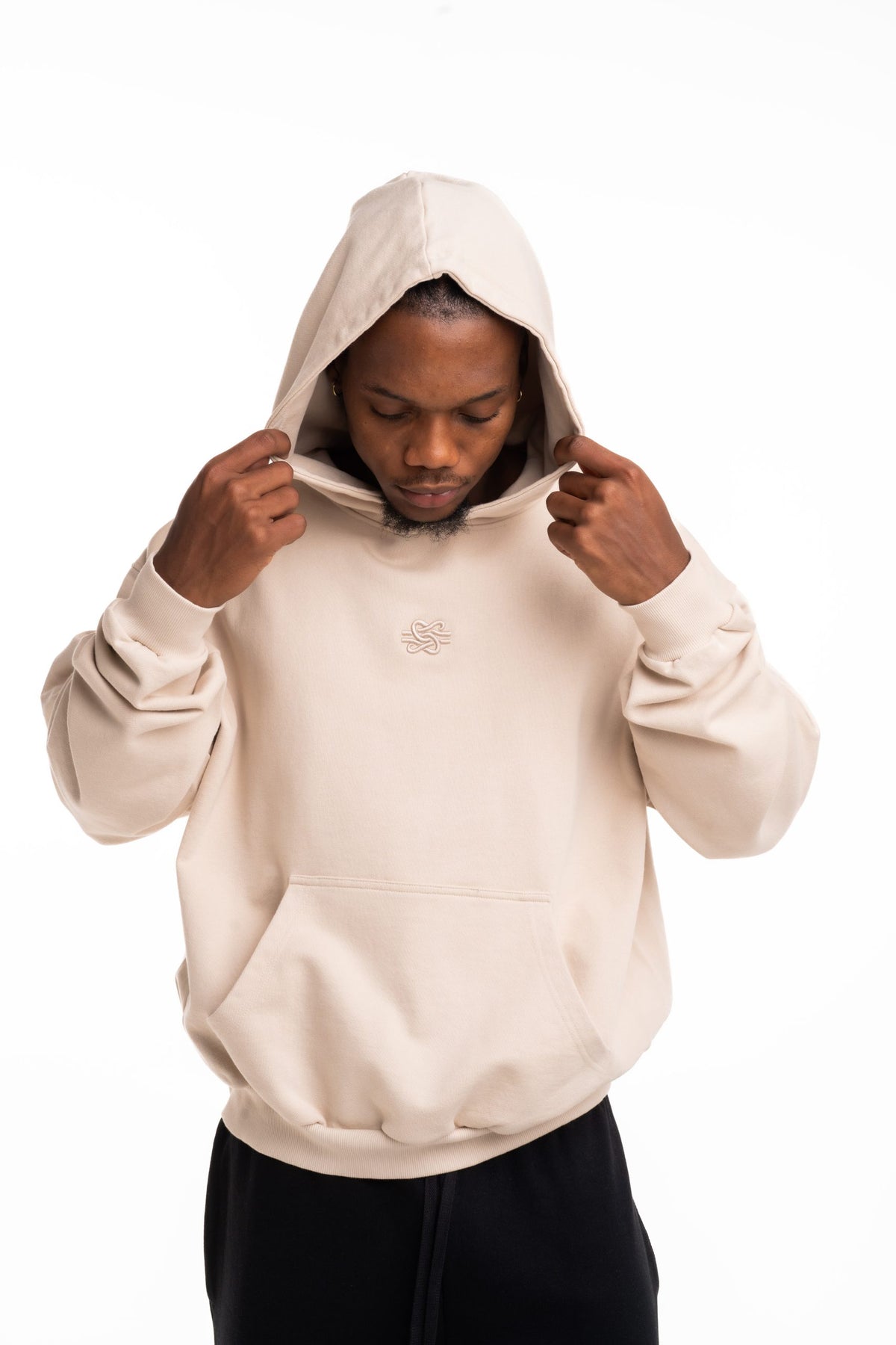 Filling Pieces Men's Embroidered Boxy Hoodie Peyote | 412632501284-292