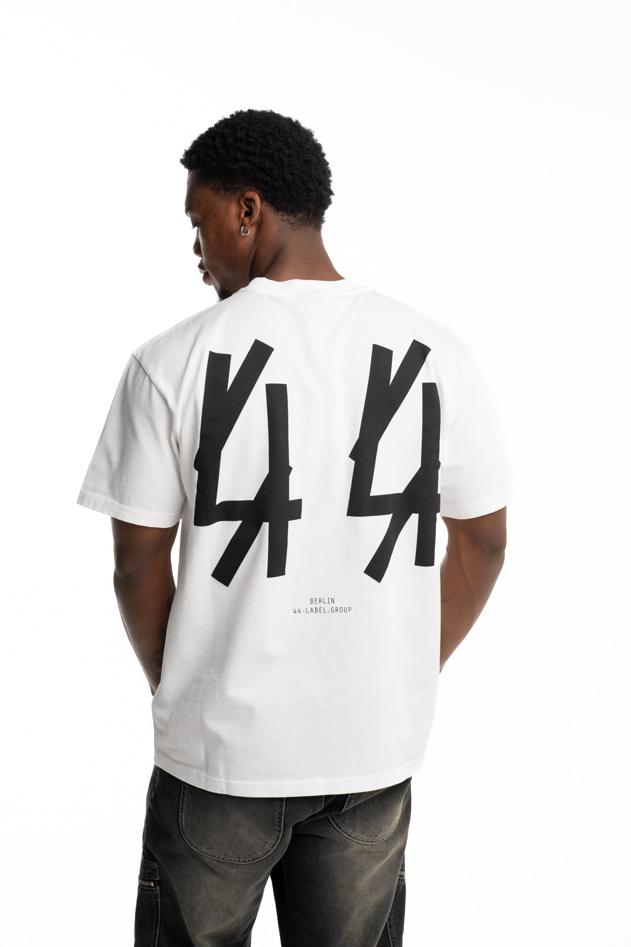 44 Label Group Men's Jersey Tee Optical White/44 Black | FA706-P732