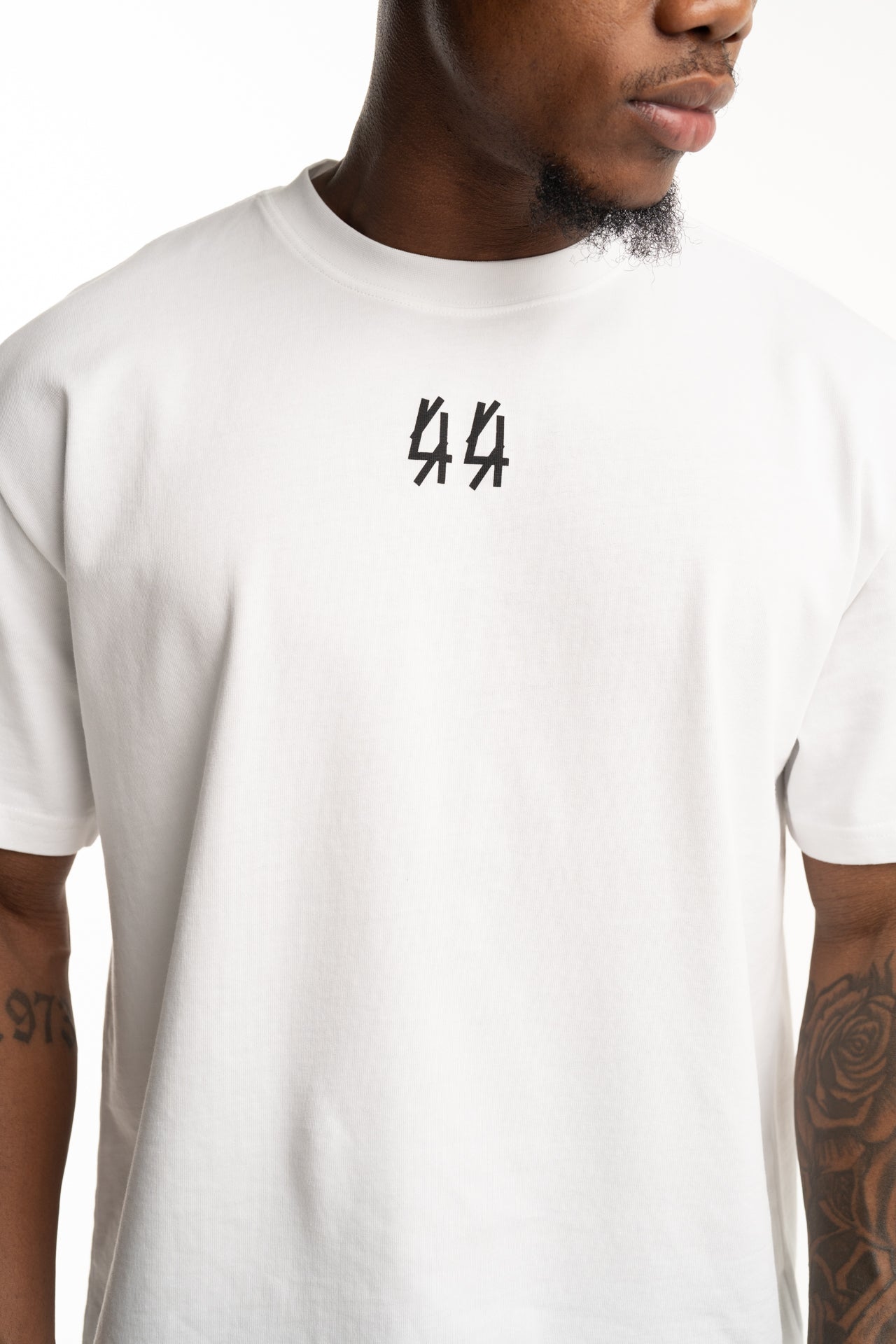 44 Label Group Men's Jersey Tee Optical White/44 Black | FA706-P732