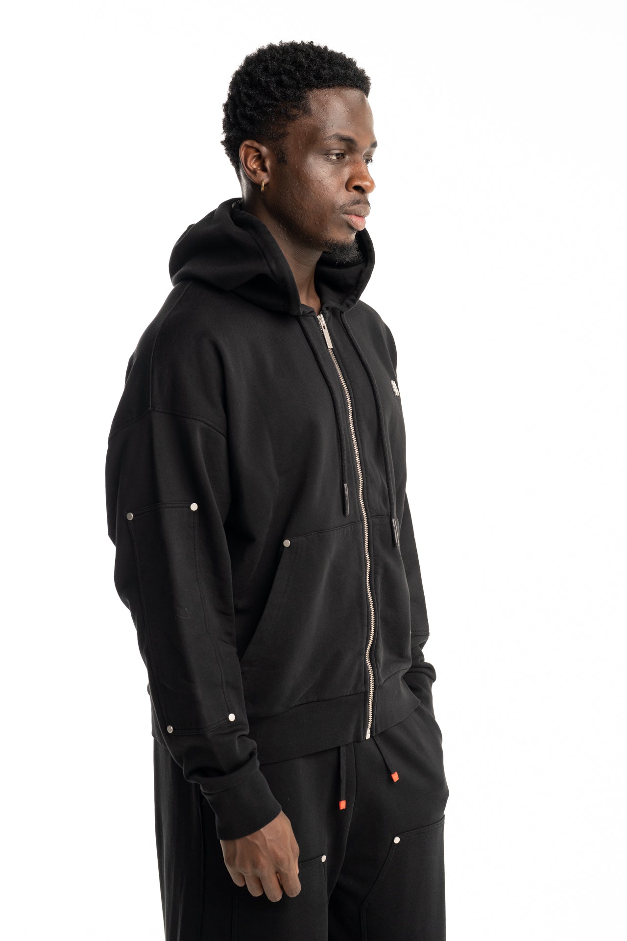 44 Label Group Men's Zip Hoodie New Black | FA583-099