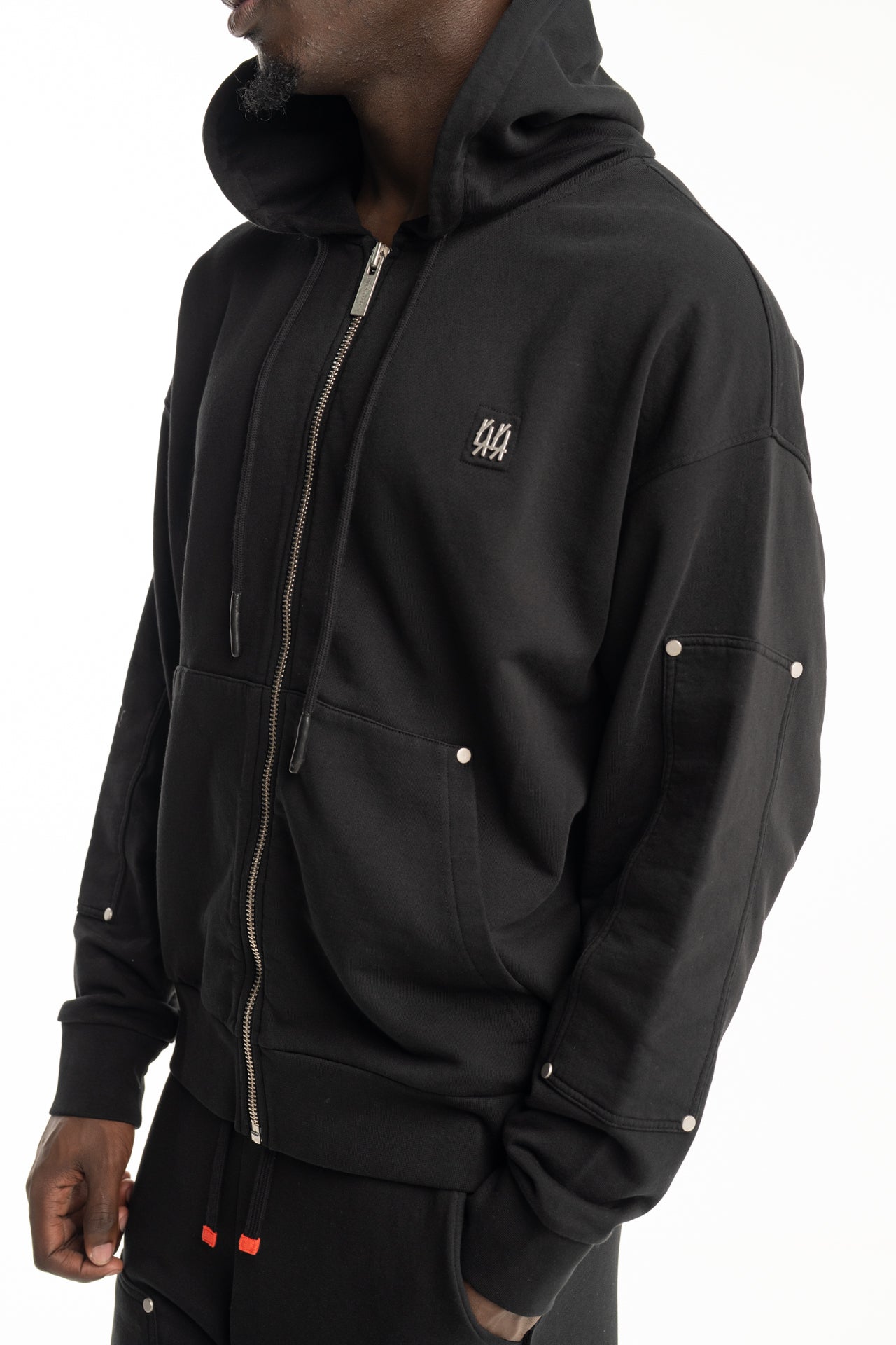 44 Label Group Men's Zip Hoodie New Black | FA583-099