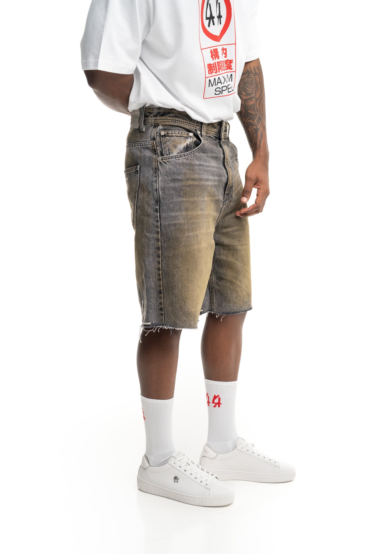 44 Label Group Men's 5 Pocket Wide Leg Shorts Greencast | FA685-P786
