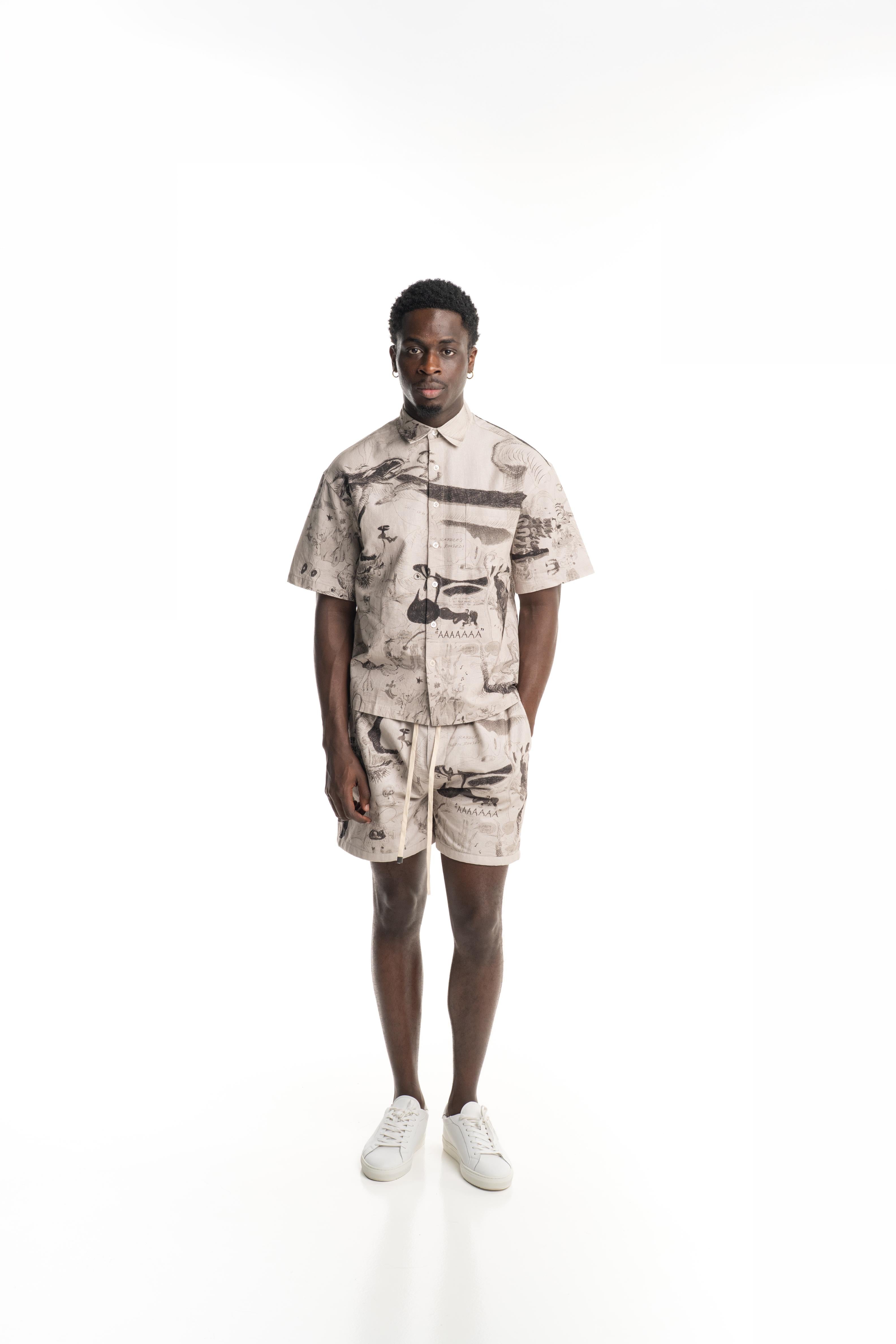 Dom Rebel Men's Megalo Short Sleeve Shirt | Beige
