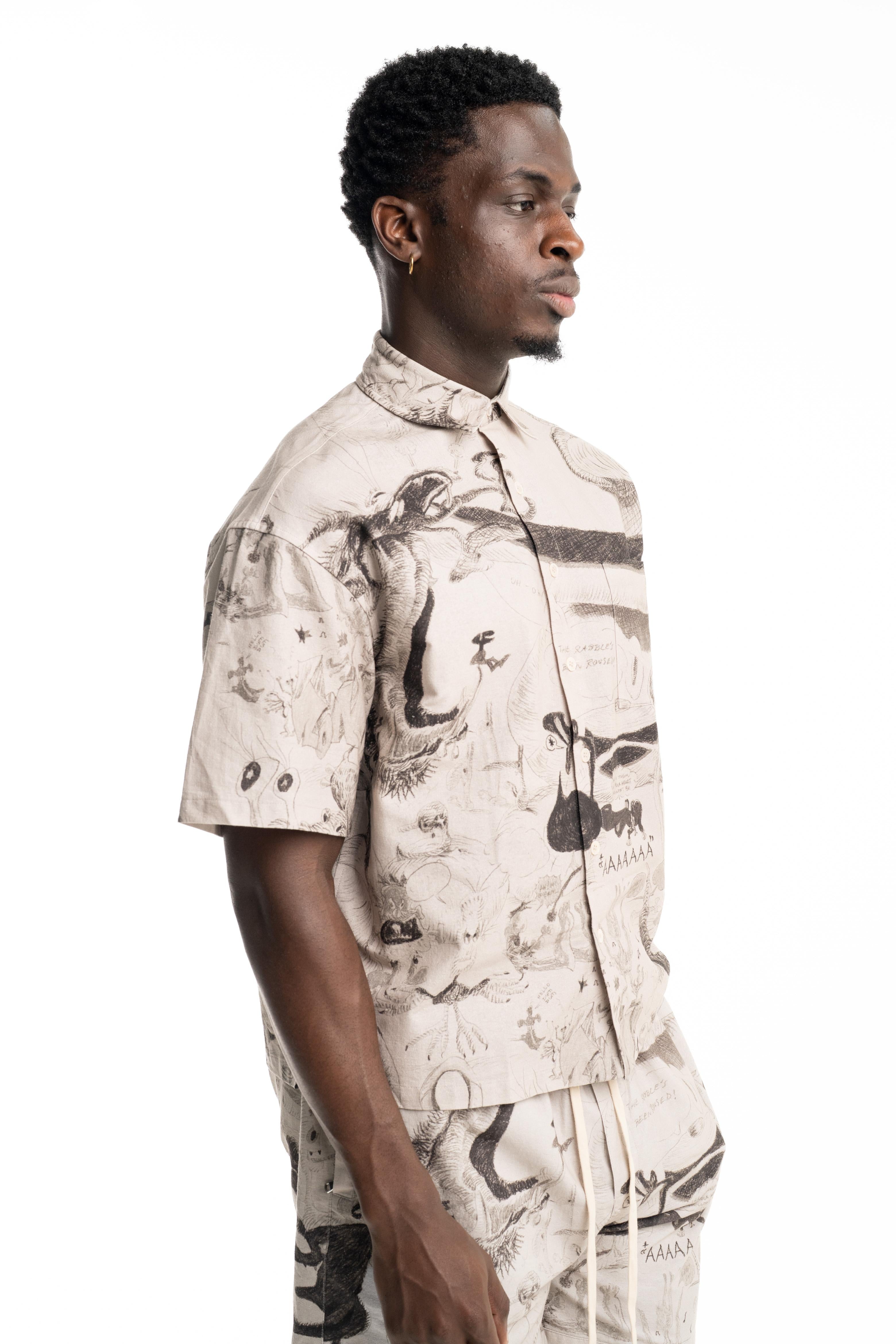 Dom Rebel Men's Megalo Short Sleeve Shirt | Beige