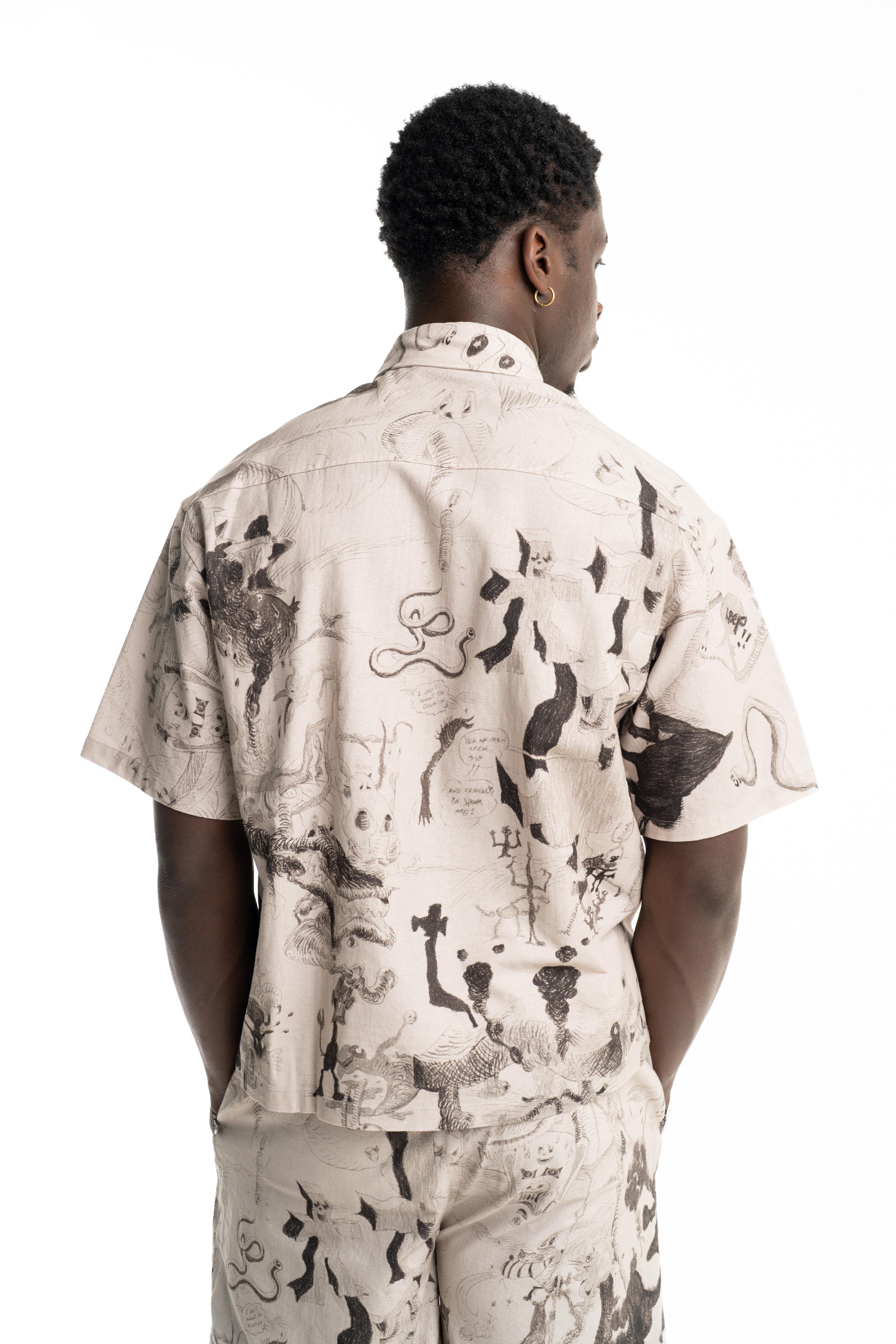 Dom Rebel Men's Megalo Short Sleeve Shirt | Beige