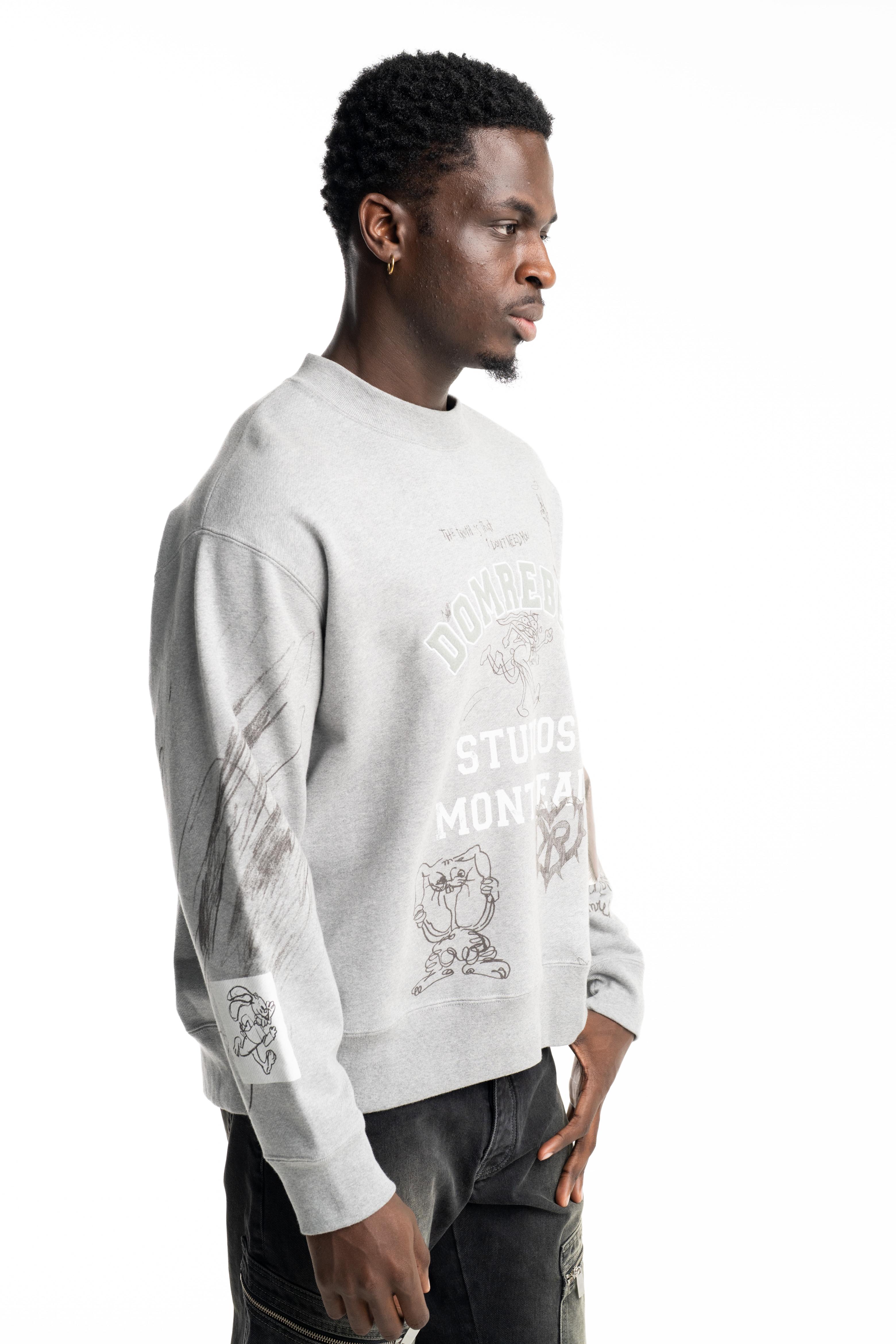Dom Rebel Men's College Sweatshirt | Heather Grey