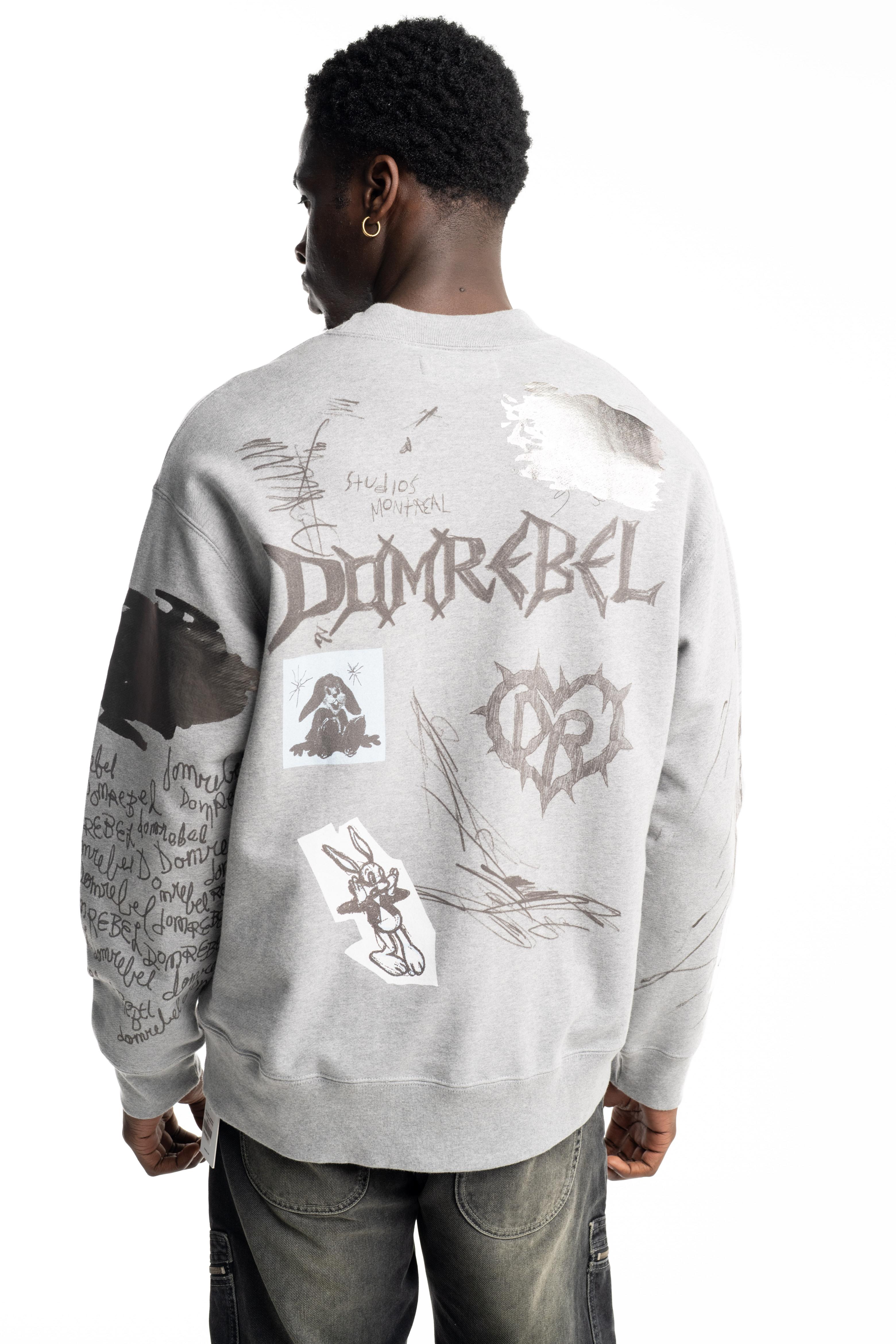Dom Rebel Men's College Sweatshirt | Heather Grey