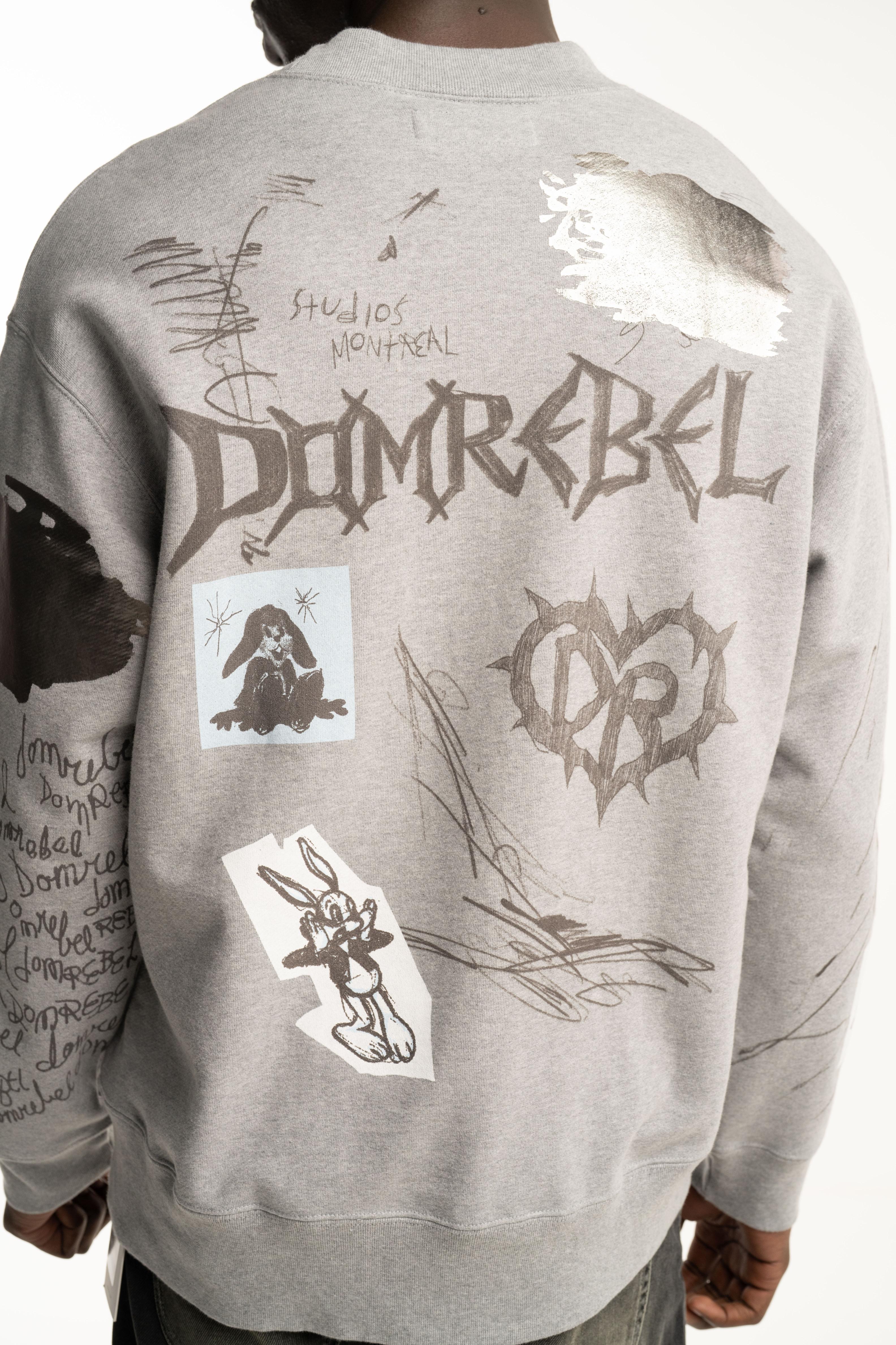 Dom Rebel Men's College Sweatshirt | Heather Grey
