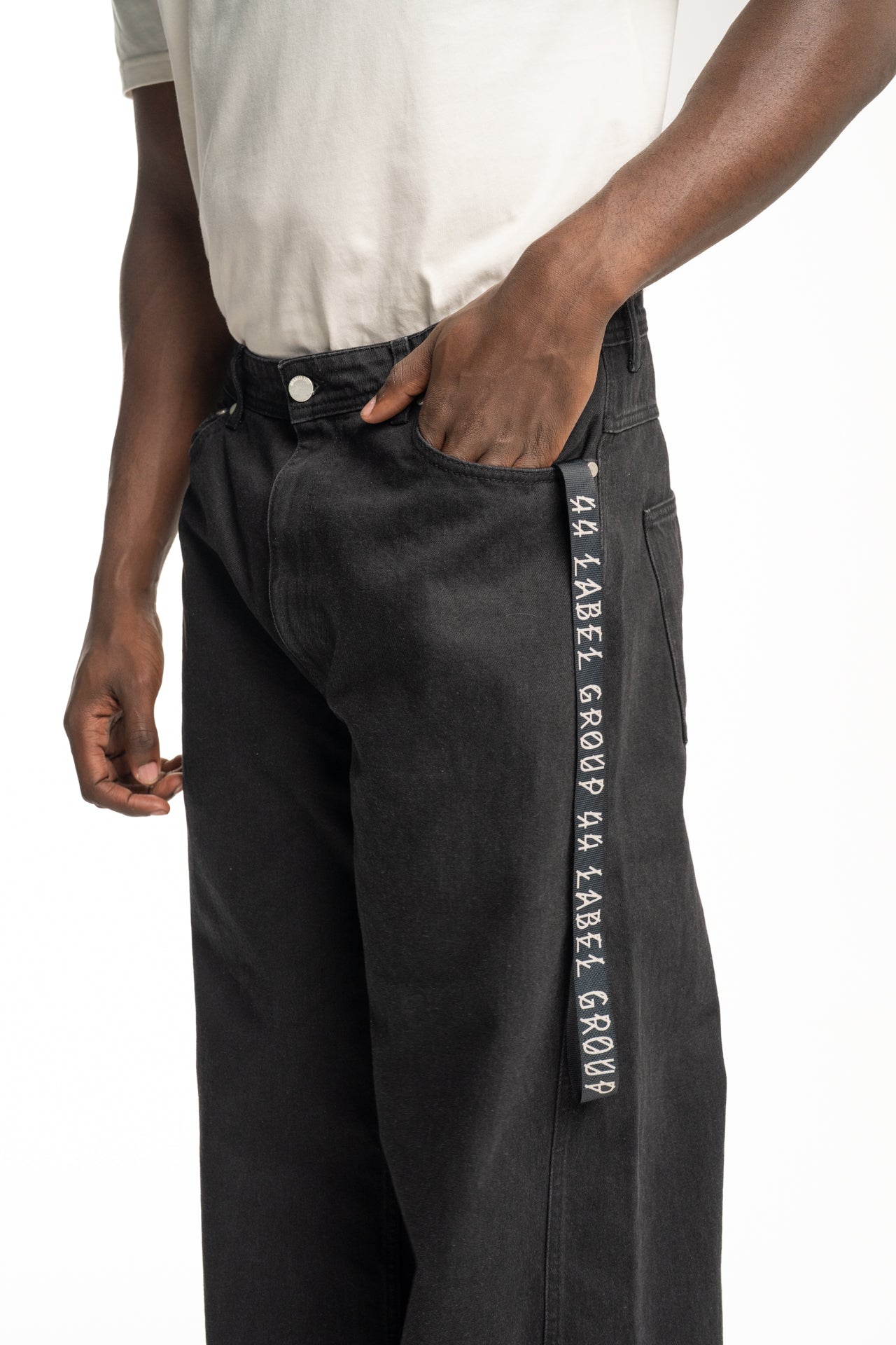 44 Label Group Men's Pappas Pant Black Denim | FA5777-P752