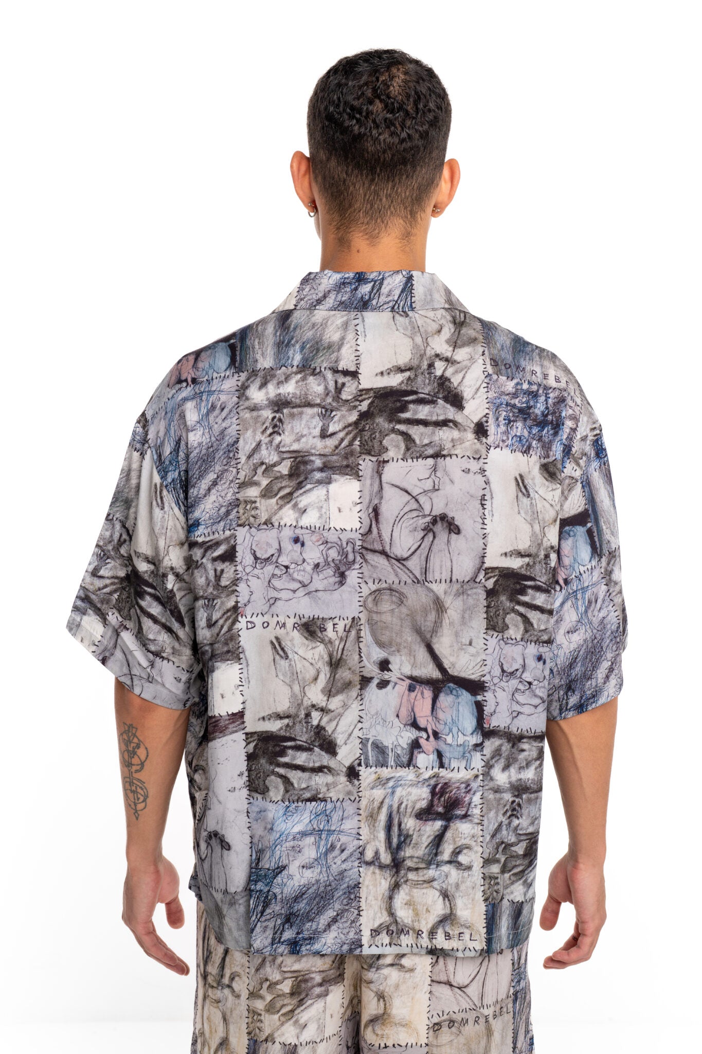 DOMREBEL Montage Camp Collar Shirt Beige