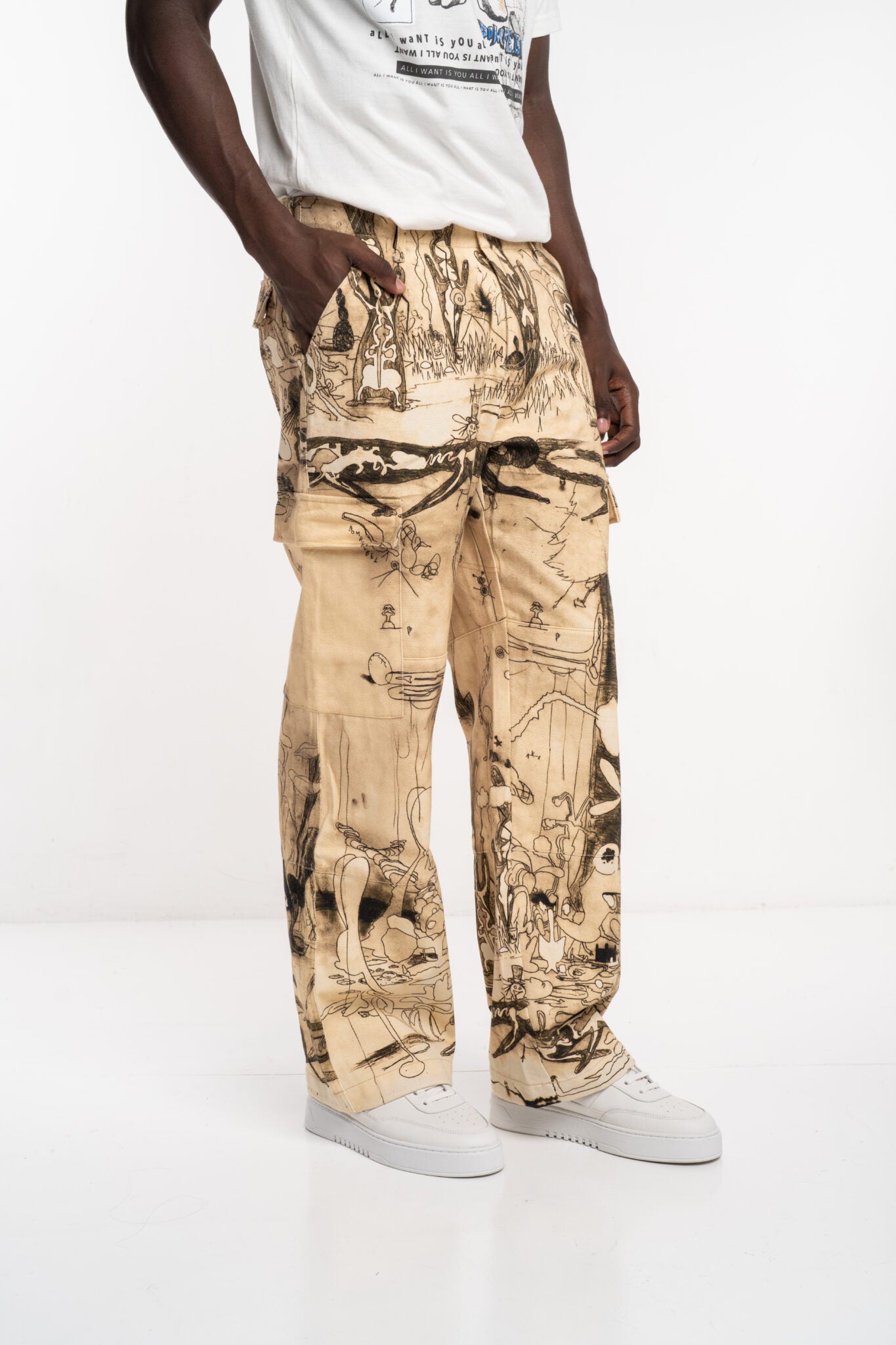 DOMREBEL Elysium Cargo Pants Beige