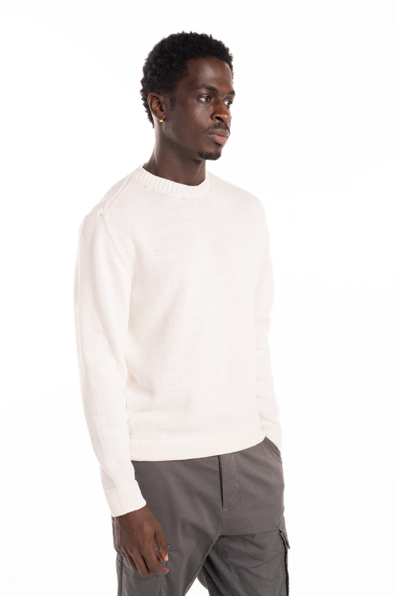 CP Company Men's Crew Neck Gauze White | 18CMKN077A110058A-103