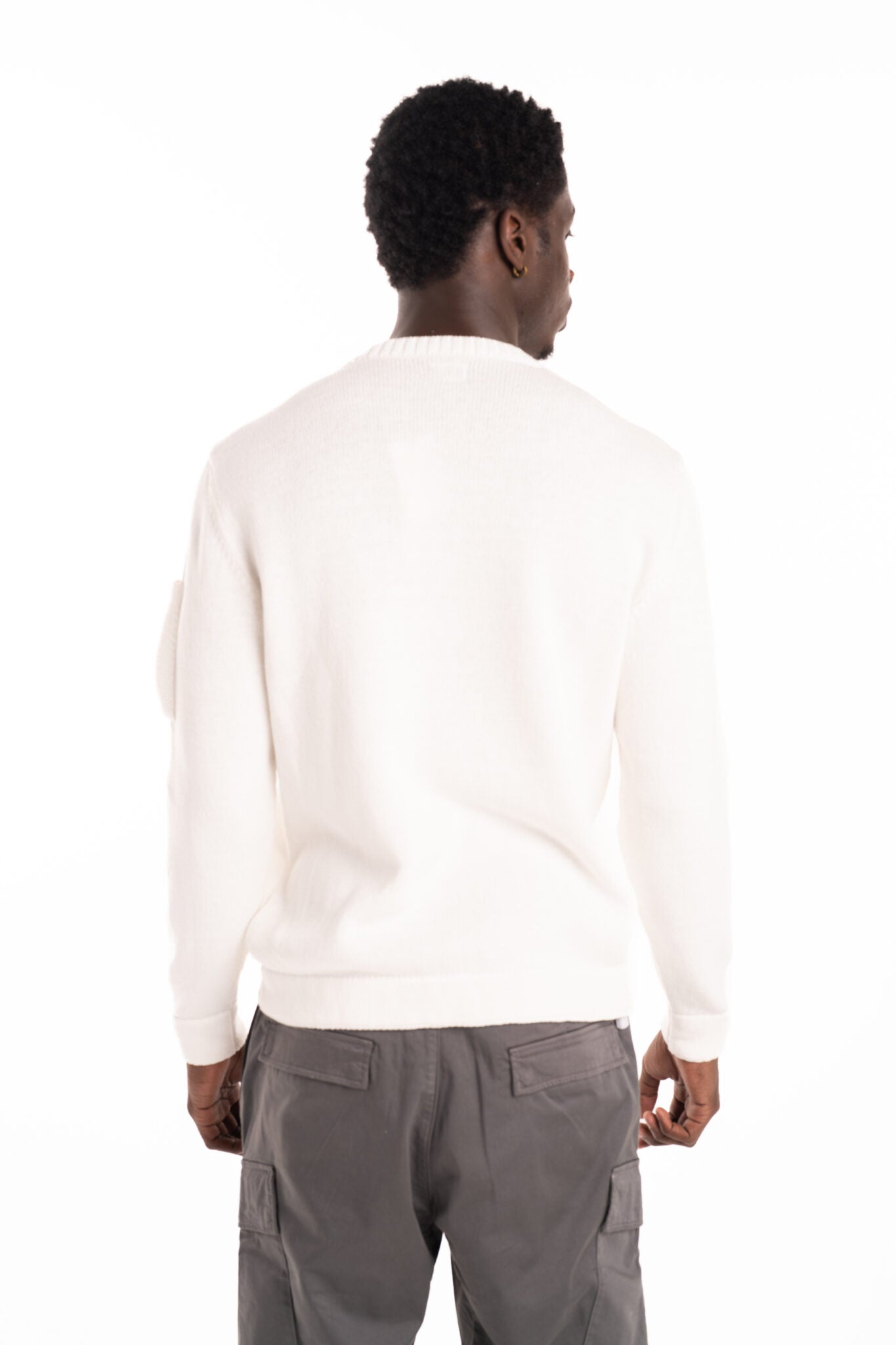 CP Company Men's Crew Neck Gauze White | 18CMKN077A110058A-103