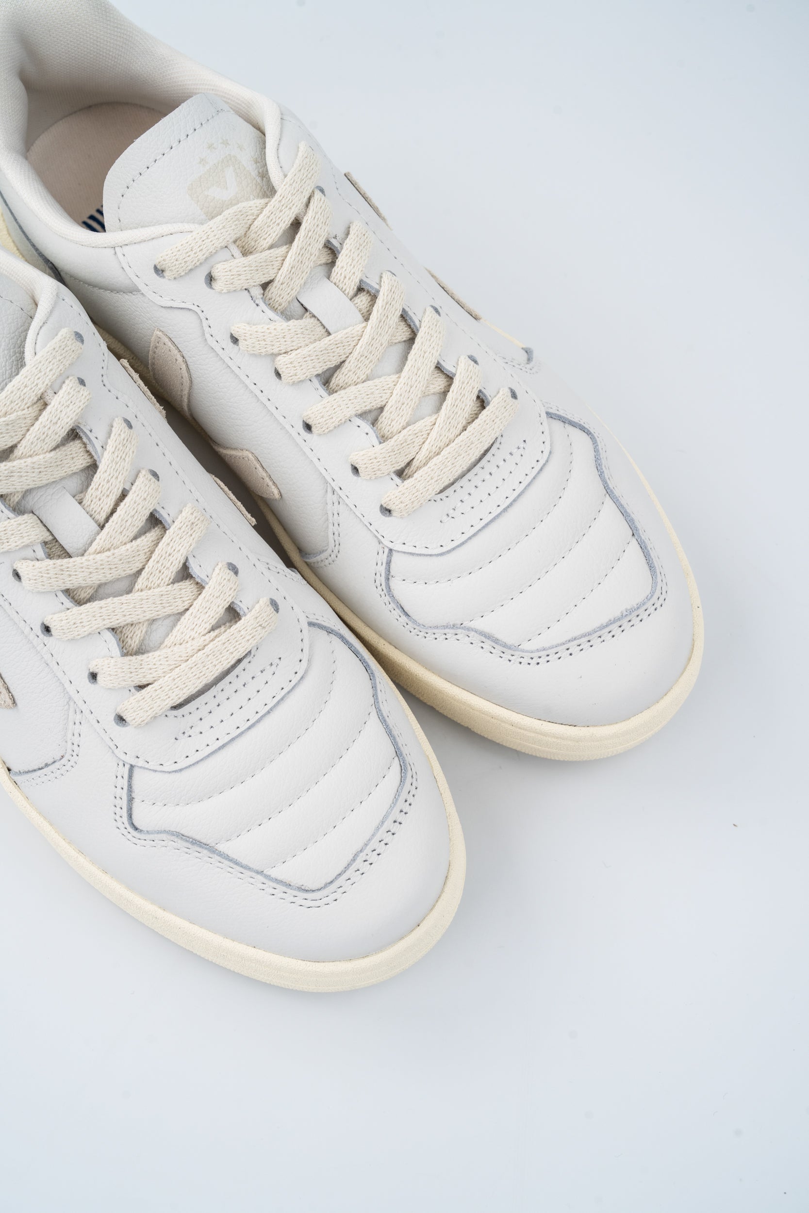 Veja Ladies V-82 Leather Sneaker | VF3321146A- White Pierre Kiwi