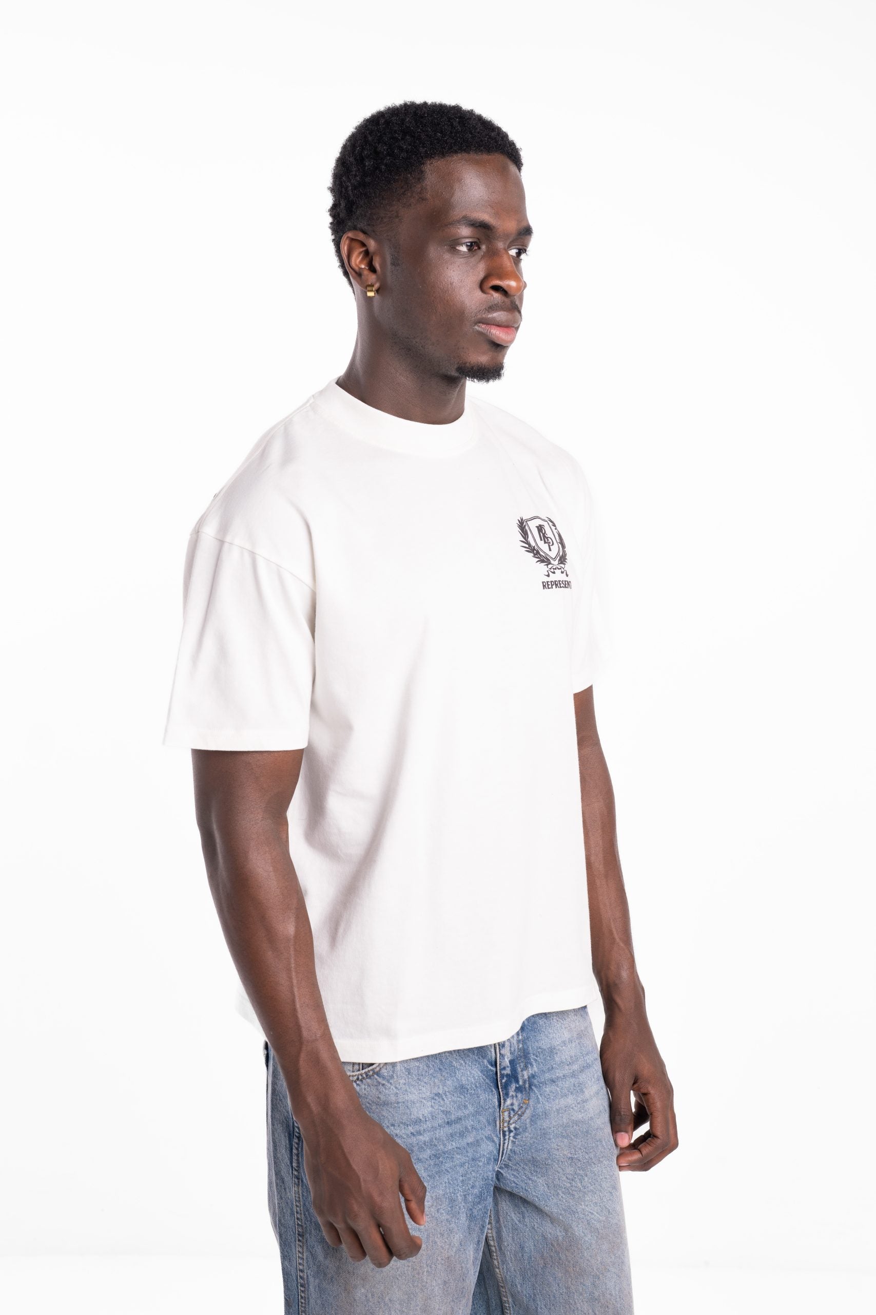Represent Men's Crest T Shirt MLM41069-72 Flat White