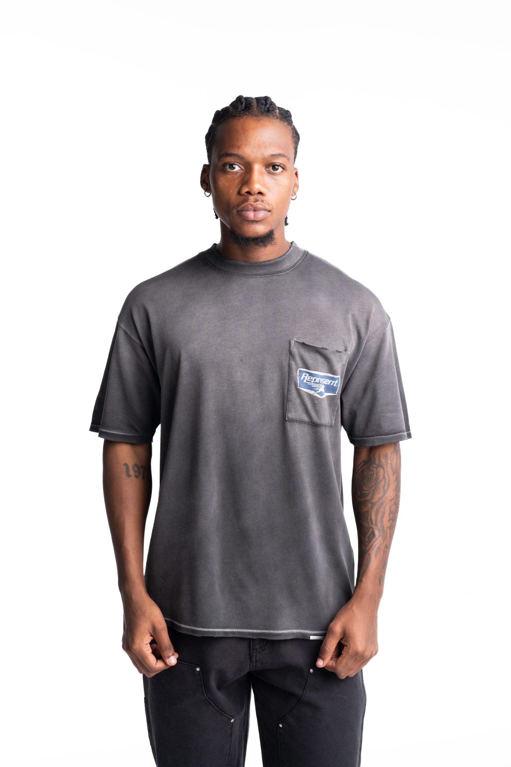 Represent Men's Nothing Faster T Shirt | MLM100596-04-Stained Black