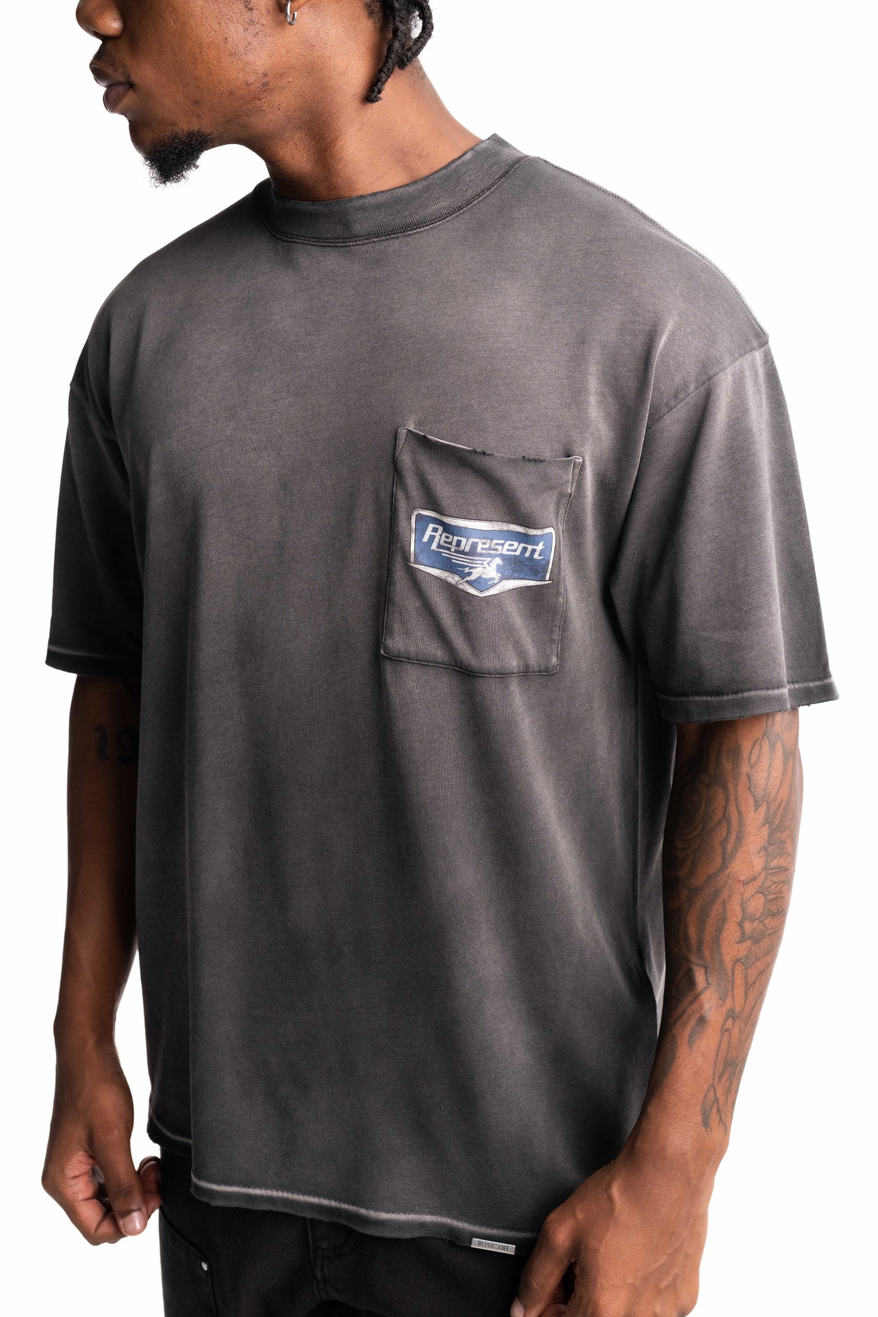 Represent Men's Nothing Faster T Shirt | MLM100596-04-Stained Black