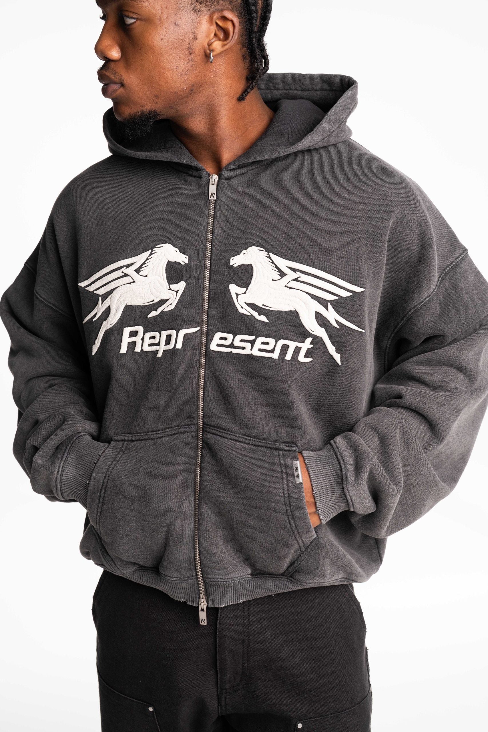 Represent Men's Pegasus Zip Through Hoodie | Hydraulics Stores