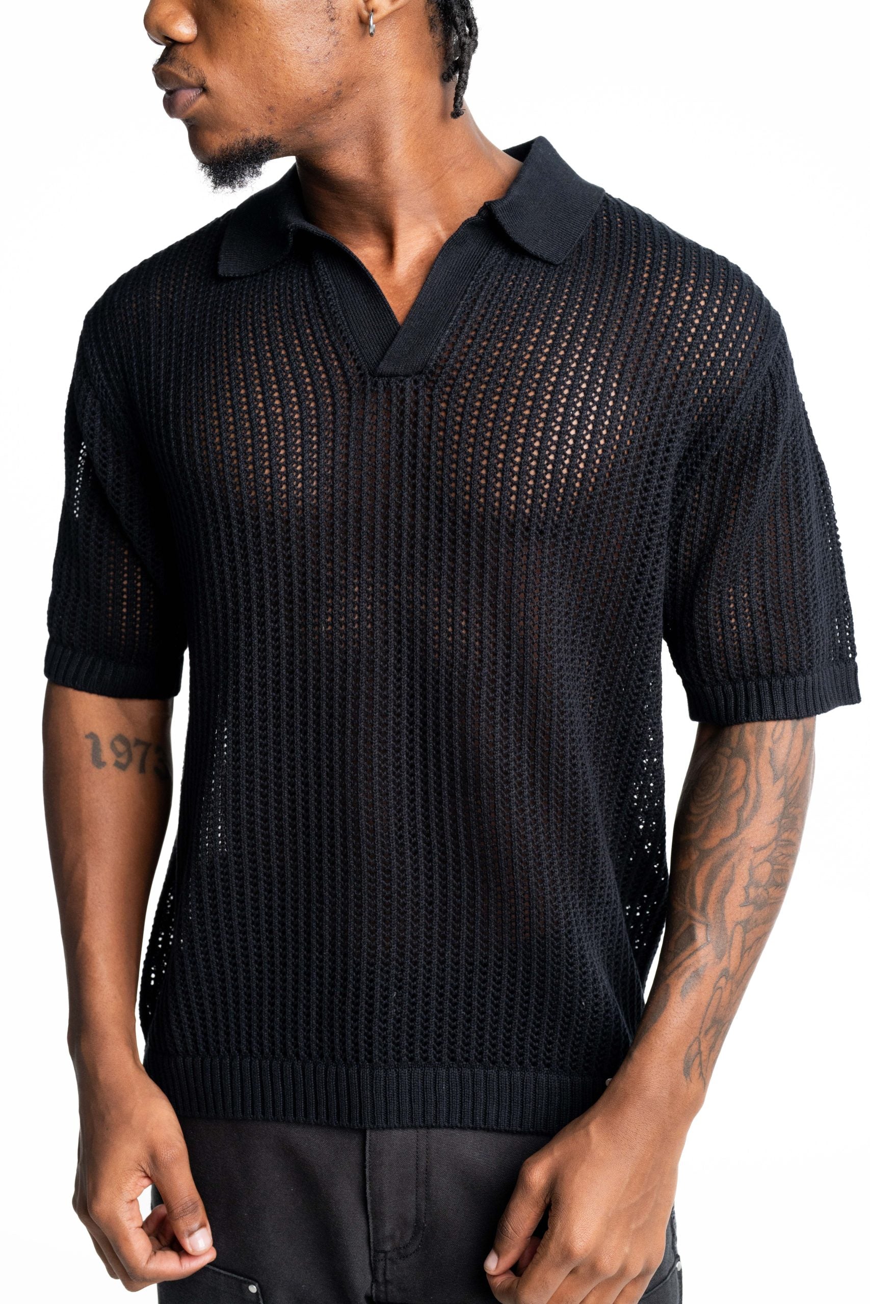 Represent Men's Beverly Knit Polo | MLM100725-01-Jet Black