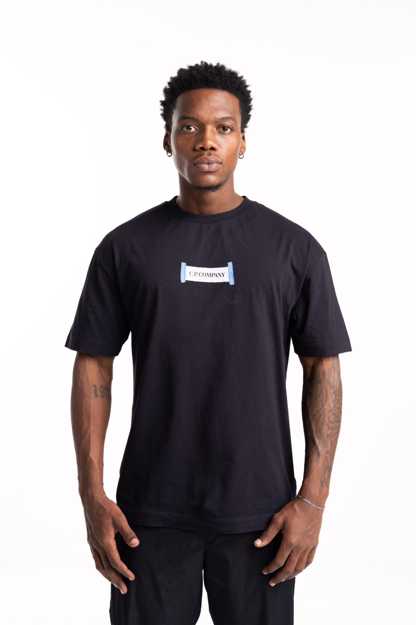 CP Company Men's Short Sleeve T Shirt Total Eclipse 18CMTS148A006586W 888