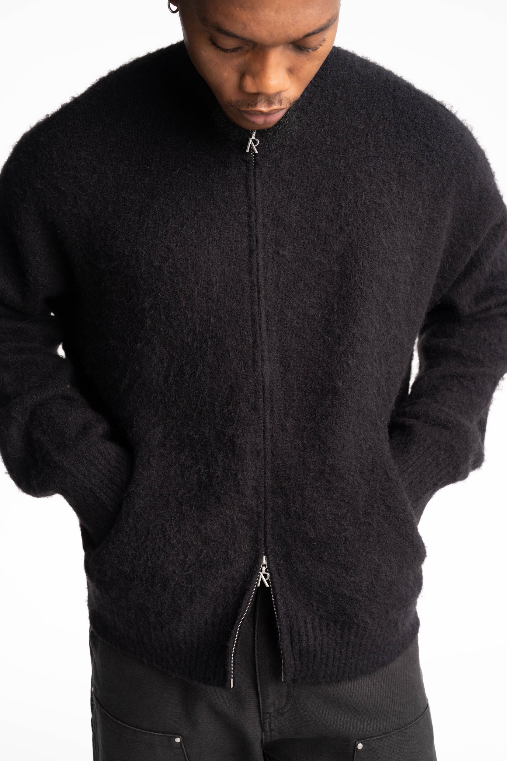 Represent Men's Knitted Bomber | MLM100528-01-Jet Black