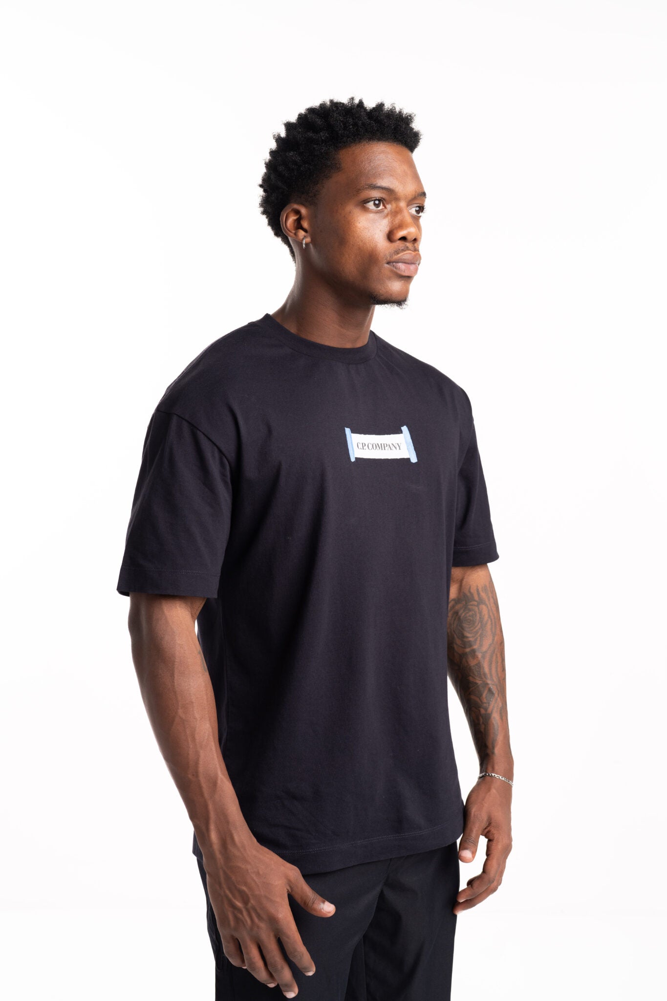 CP Company Men's Short Sleeve T Shirt Total Eclipse 18CMTS148A006586W 888