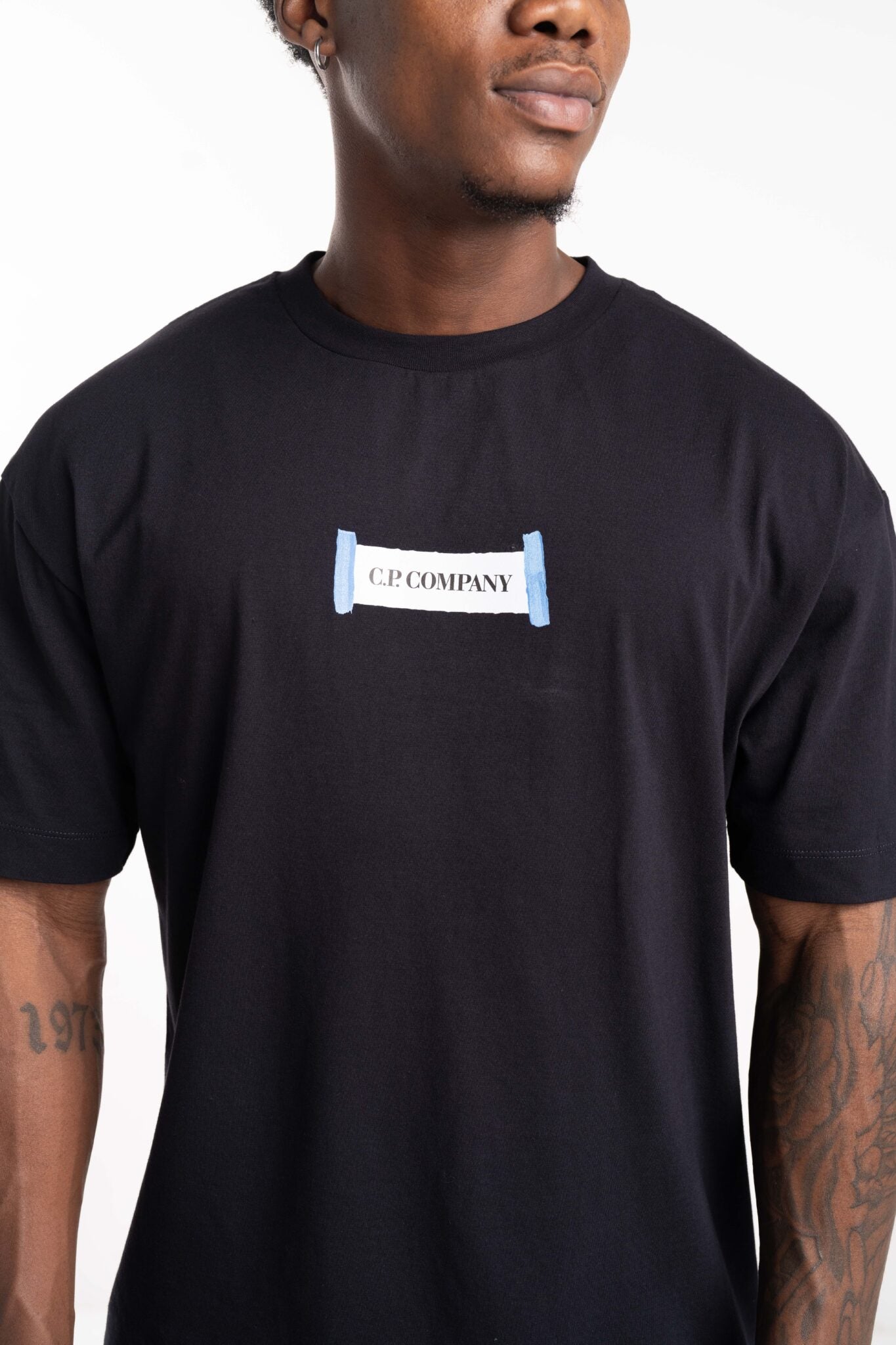CP Company Men's Short Sleeve T Shirt Total Eclipse 18CMTS148A006586W 888