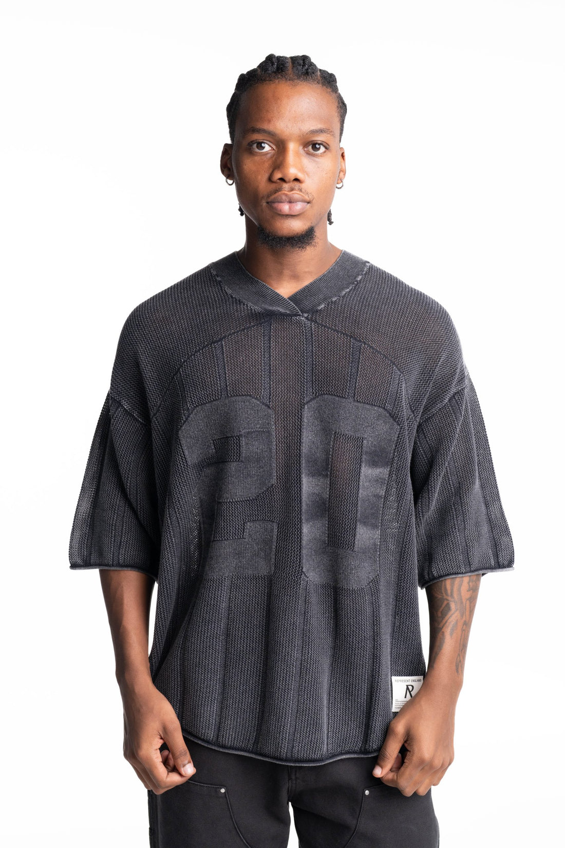 Represent Men's Knitted Varsity Jersey | MLM100533-47-Vintage Grey
