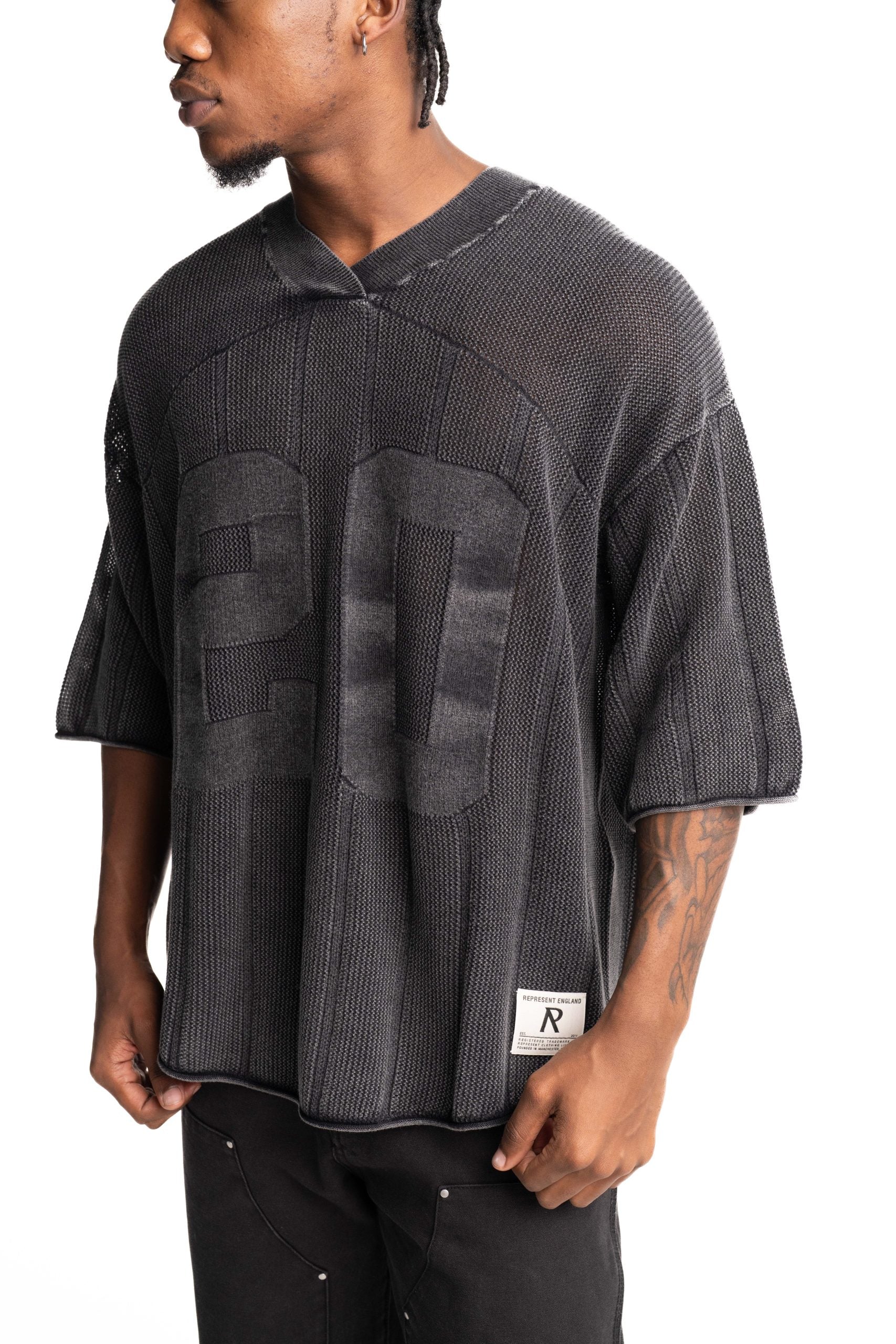 Represent Men's Knitted Varsity Jersey | MLM100533-47-Vintage Grey