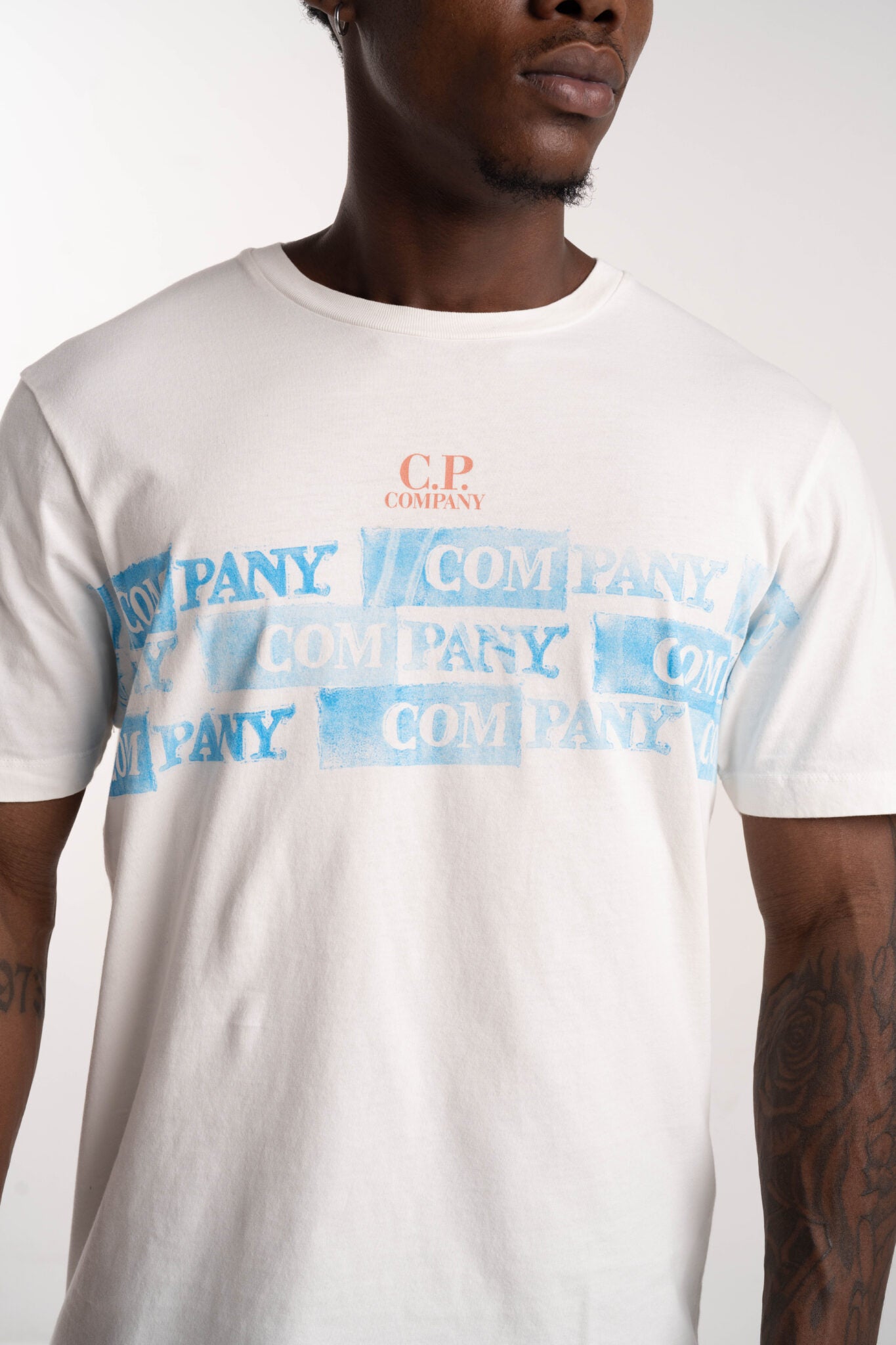 CP Company Short Sleeve T Shirt Gauze White 18CMTS309A005431G 103