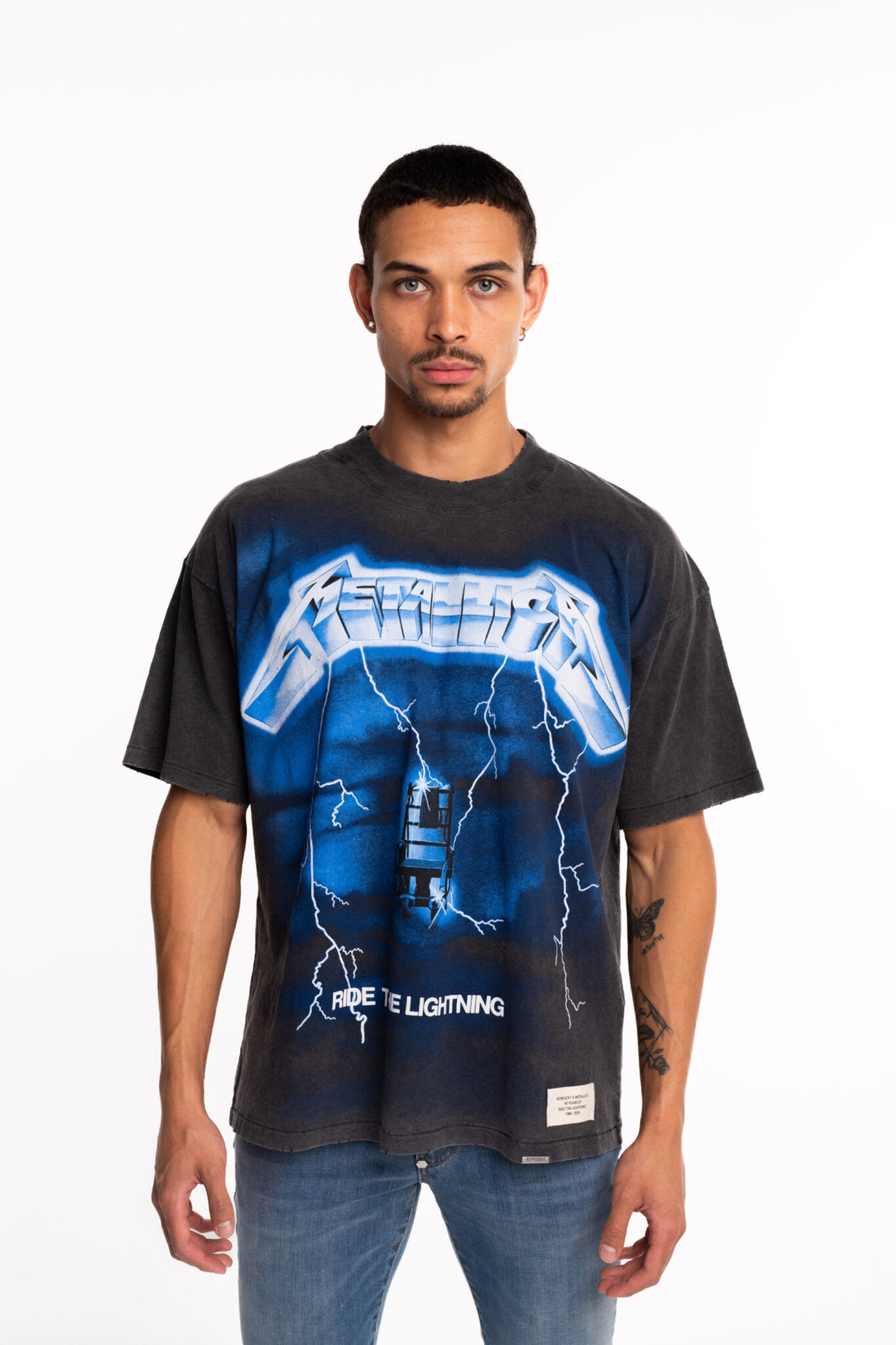 Represent Men's Metallica Ride The Lightning SS T Shirt MLM4356-20 Vintage Grey