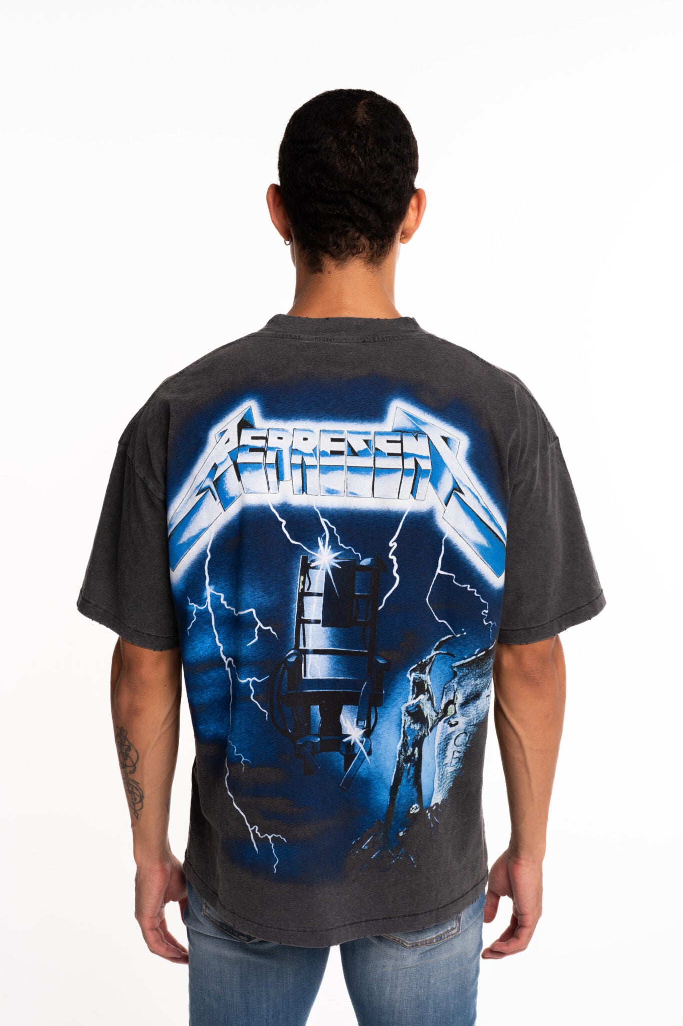 Represent Men's Metallica Ride The Lightning SS T Shirt MLM4356-20 Vintage Grey