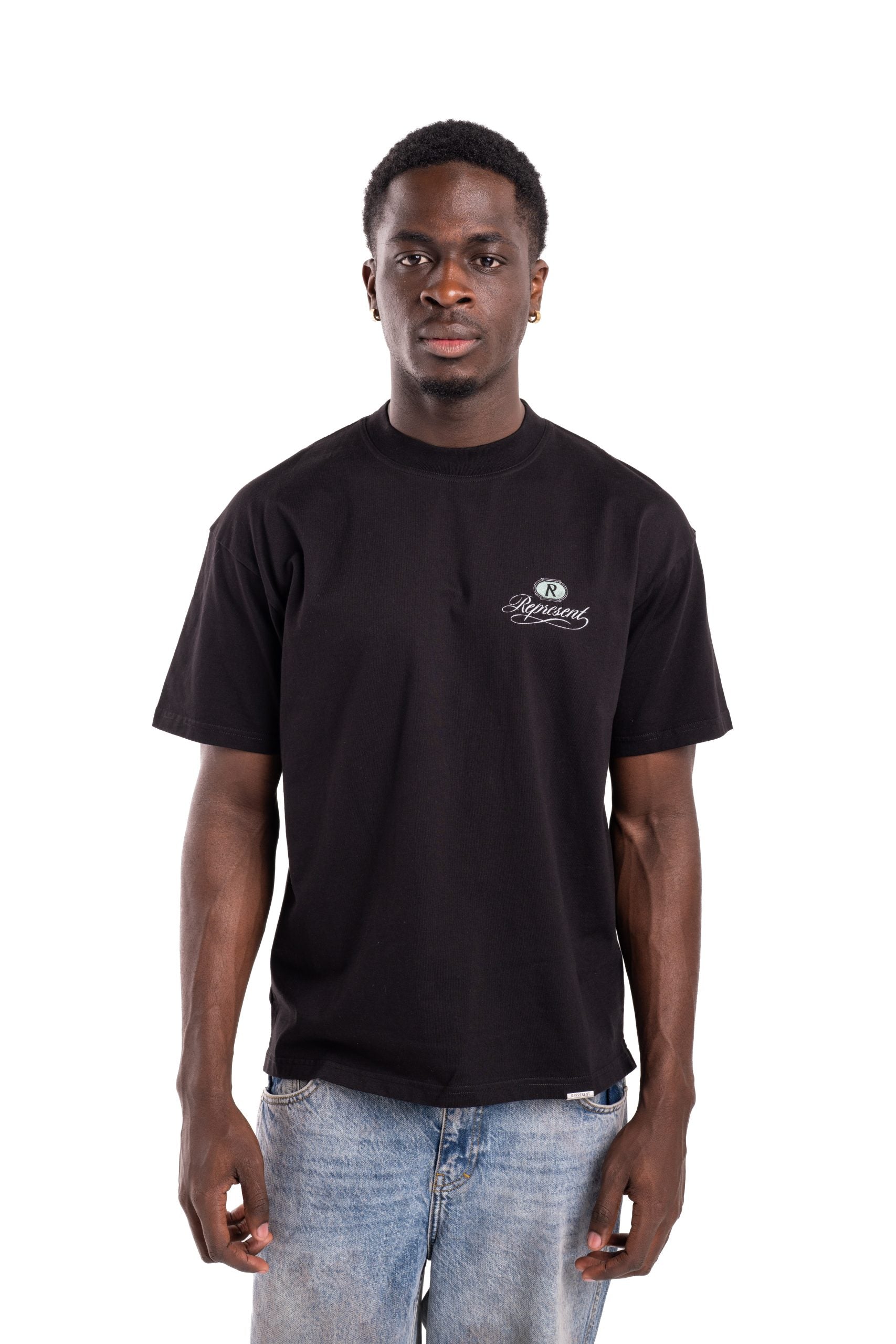 Represent Men's Grand Vintage Hand Drawn T-Shirt MLM100450-01 Jet Black