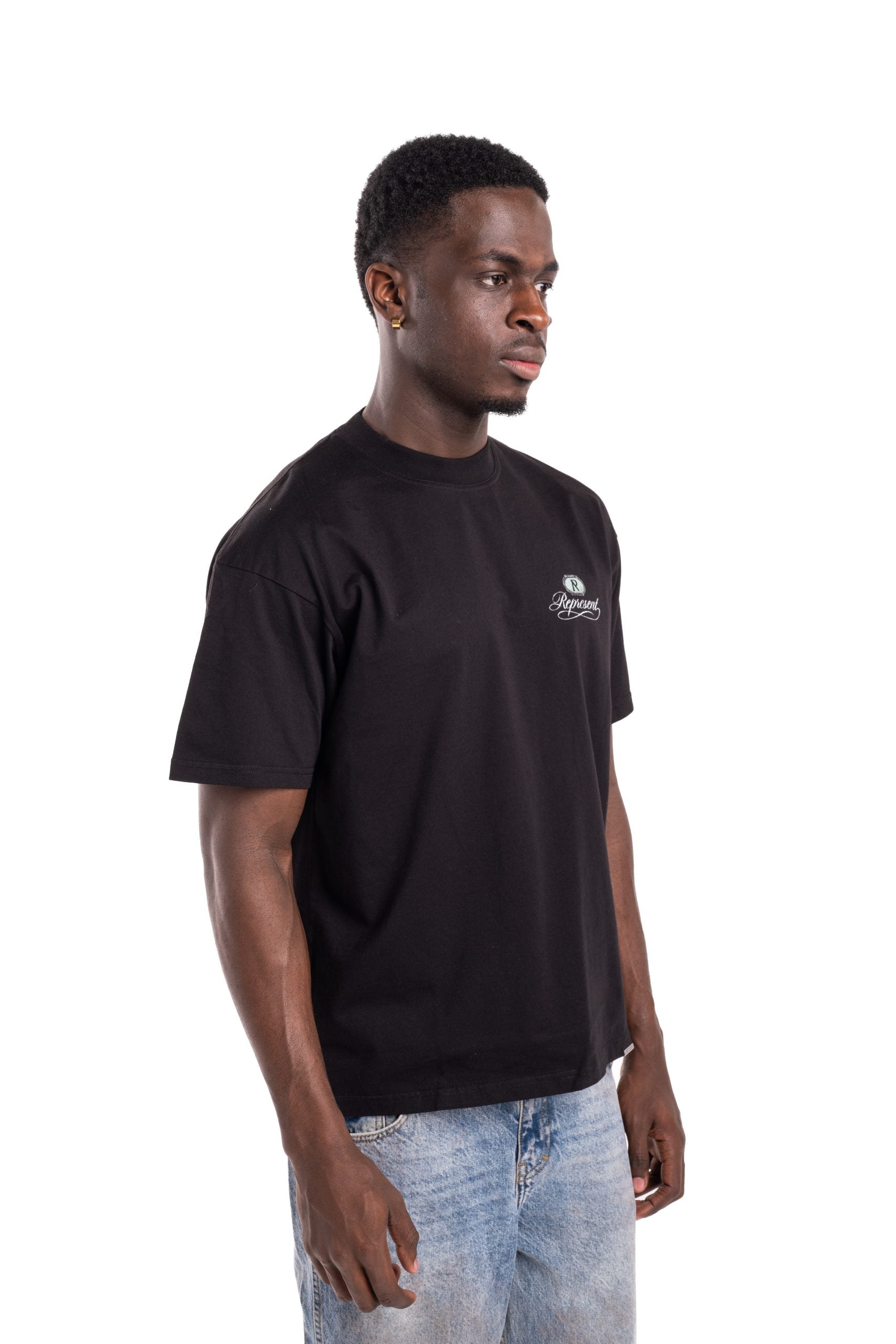 Represent Men's Grand Vintage Hand Drawn T-Shirt MLM100450-01 Jet Black