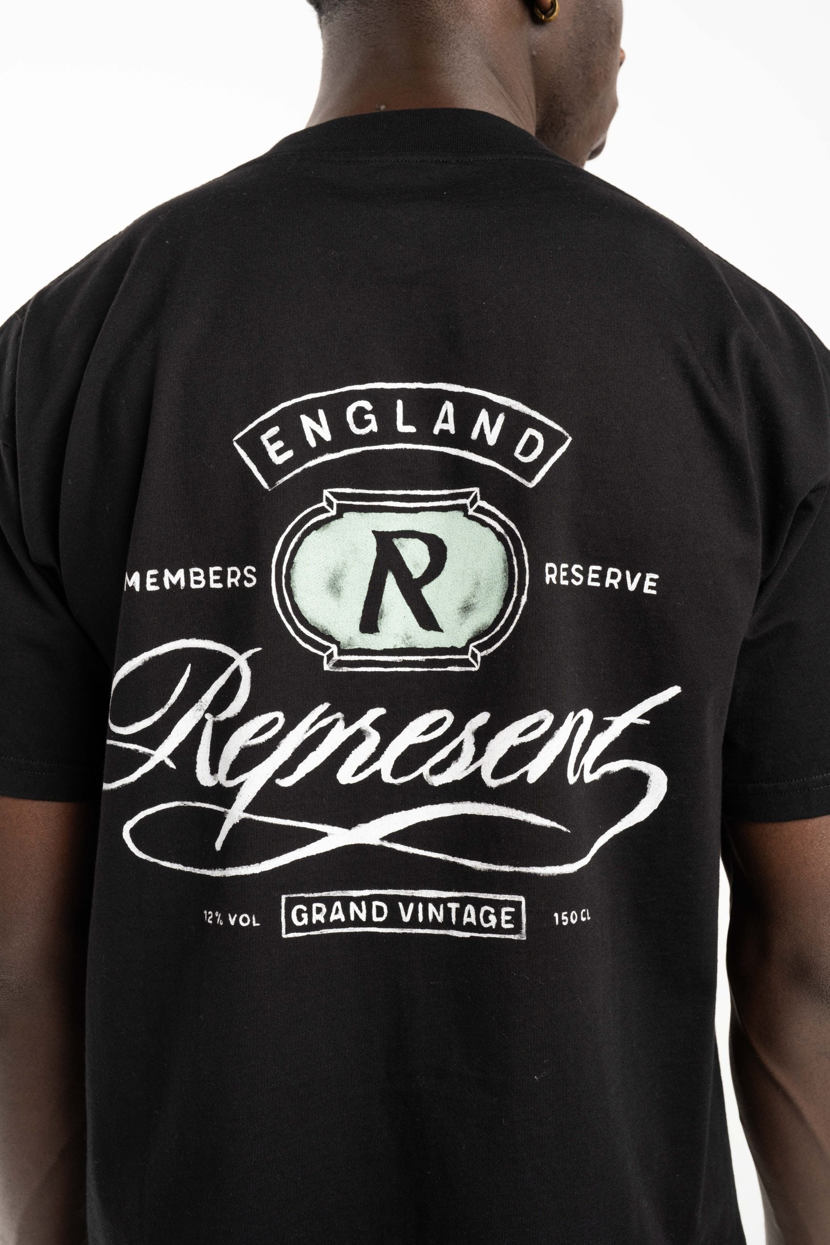 Represent Men's Grand Vintage Hand Drawn T-Shirt MLM100450-01 Jet Black