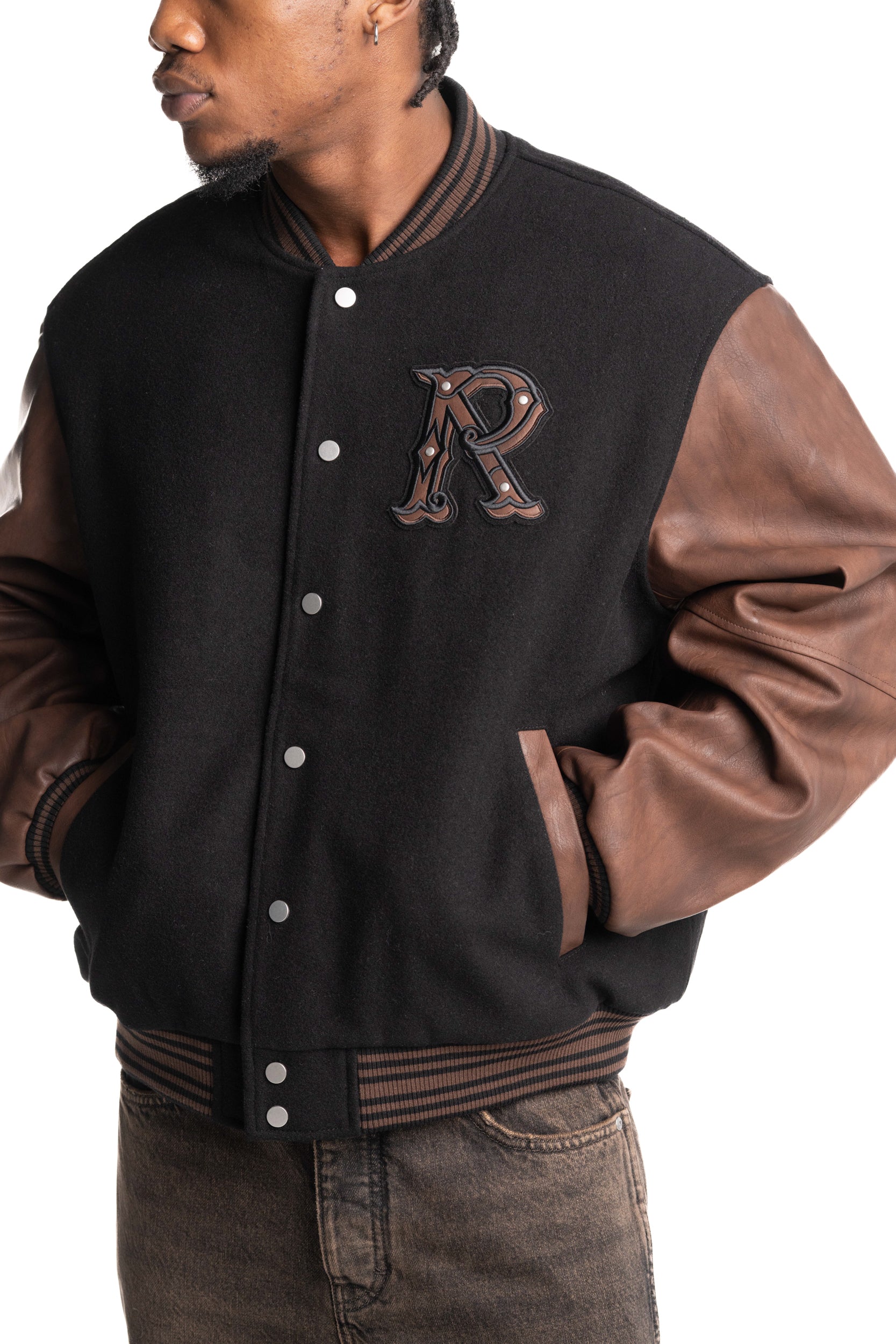 Represent Men's Varsity Bomber | MLM100543-01-Jet Black